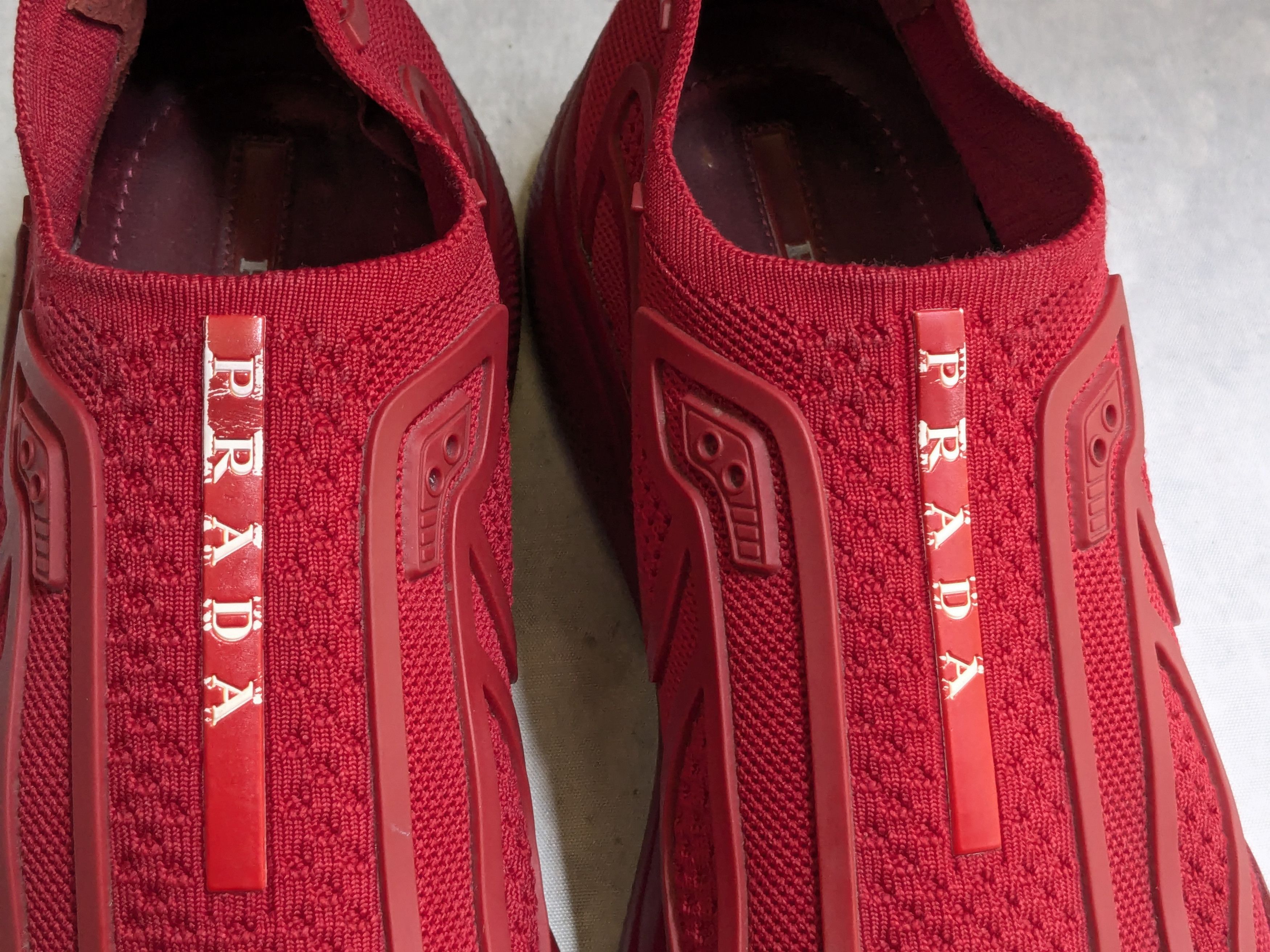 Prada Prada America's Cup Sneakers Red 9 Knit Low Tops Size US 9 / EU 42 - 2 Thumbnail
