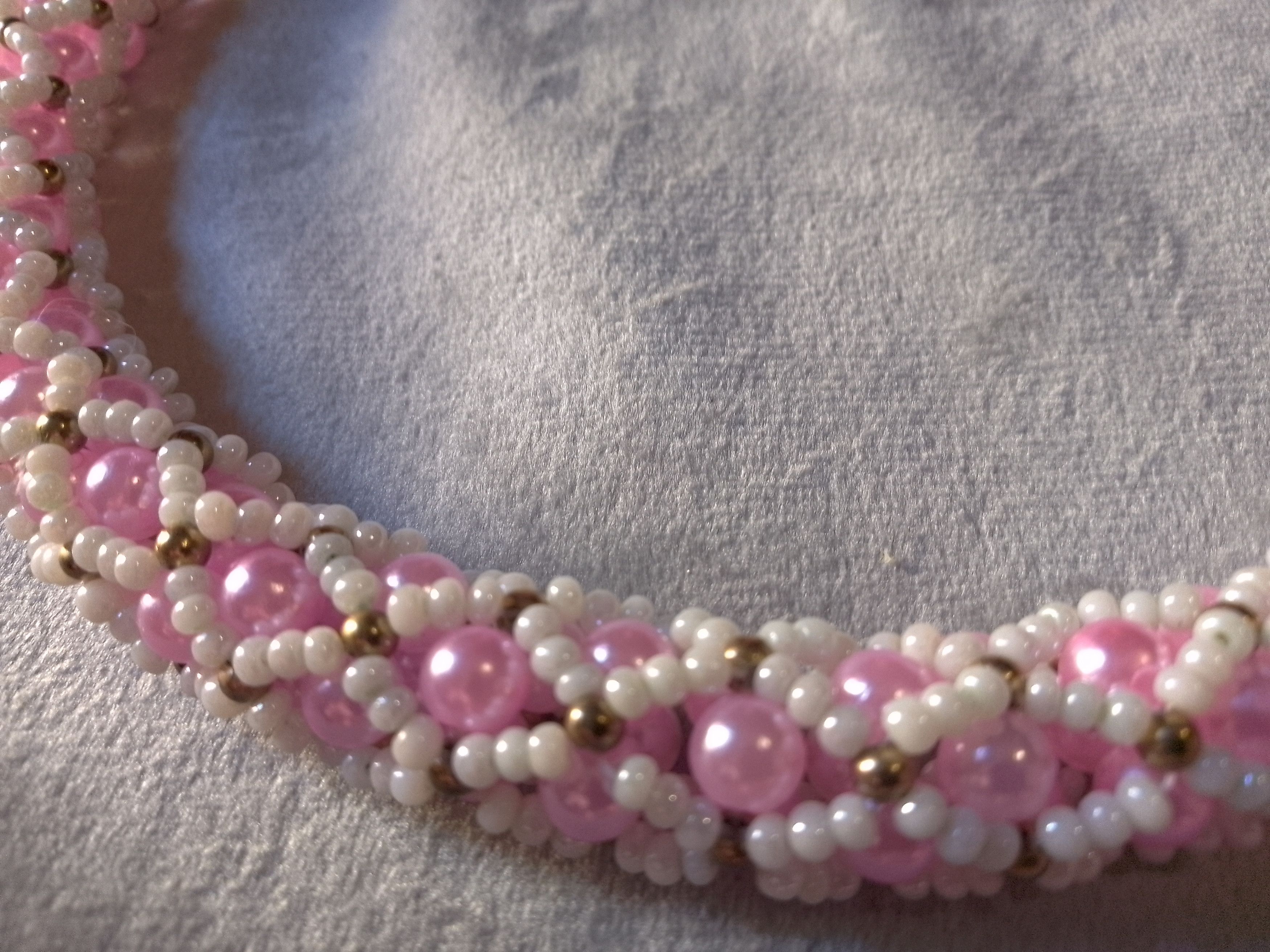 Handmade Necklace. Vintage style Pearls Pink Tubular Elegant Size ONE SIZE - 5 Thumbnail