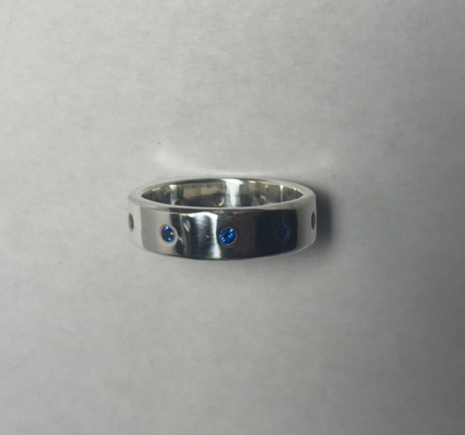 Handmade Size 10 Blue spinels flush set 925 ring Size ONE SIZE - 6 Thumbnail