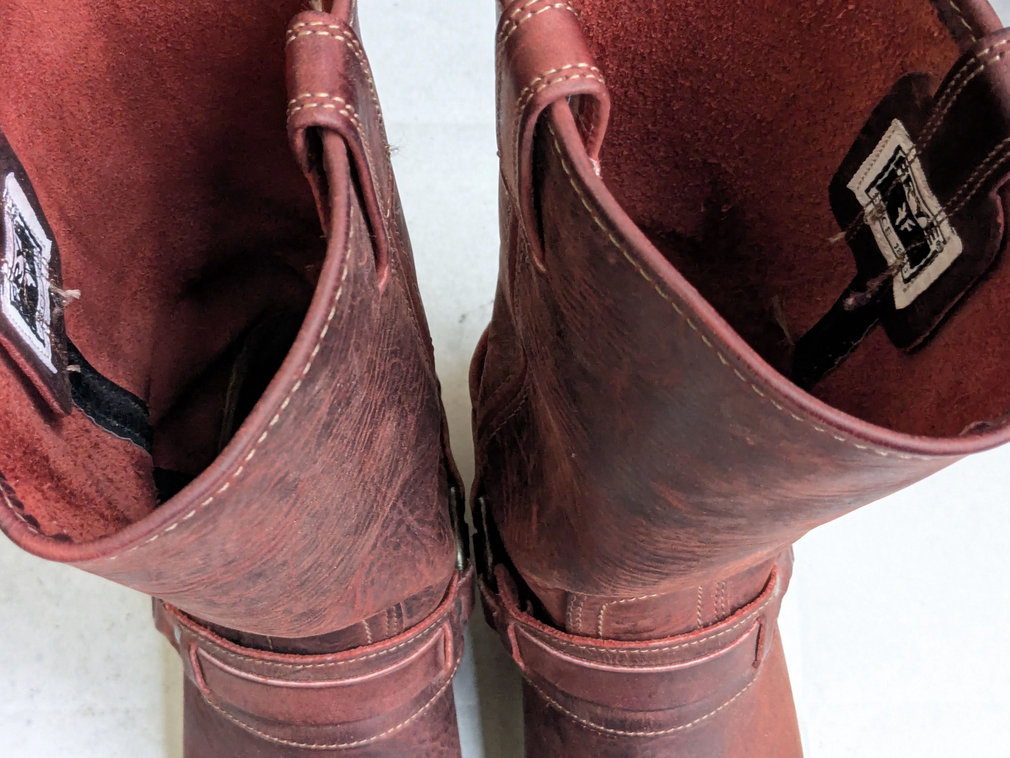 Frye Frye Harness Red Leather 7.5 Leather Buckle Punk Size US 7.5 / EU 40-41 - 2 Thumbnail