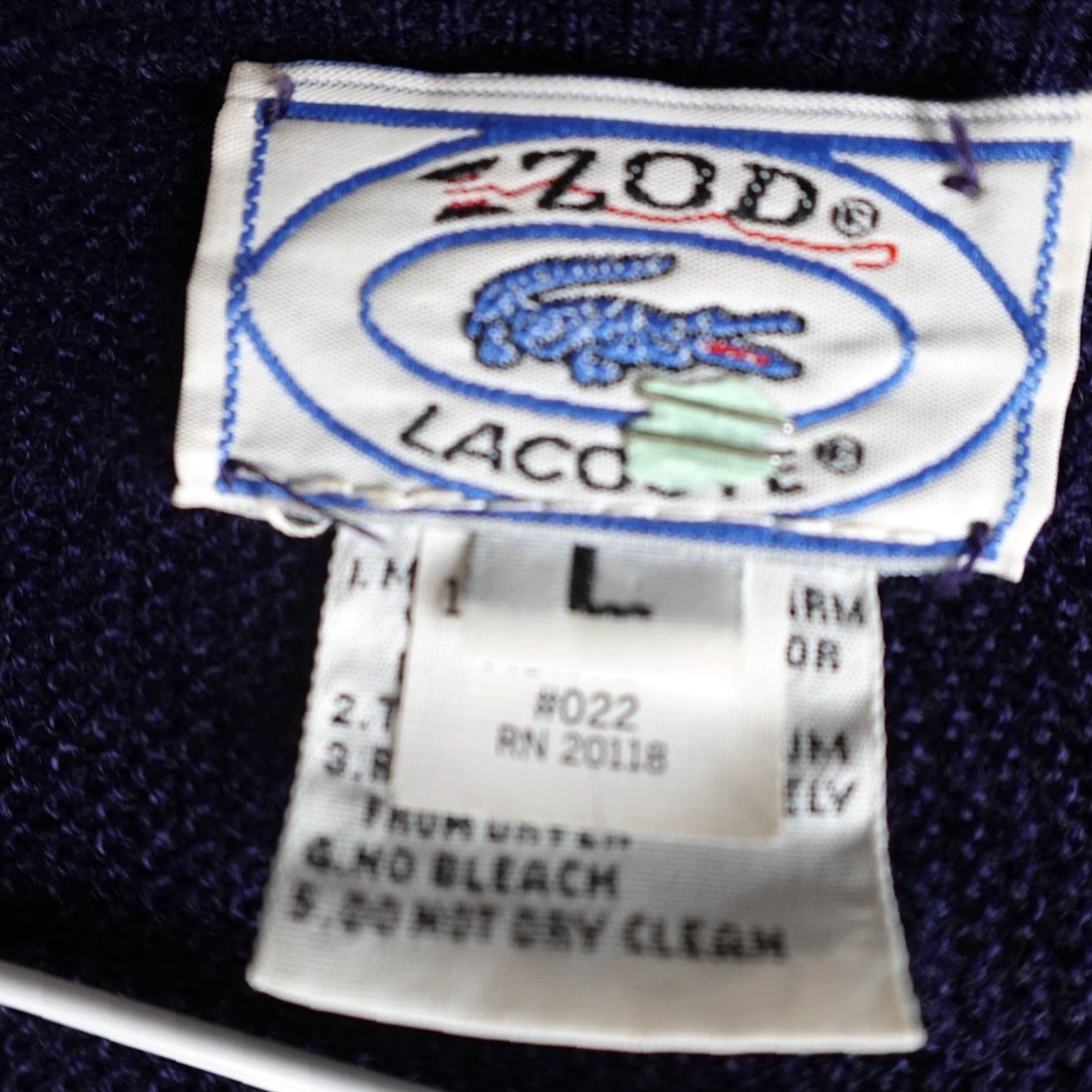 Izod VINTAGE Izod Lacoste Sweater Long Sleeve V-Neck Blue L Mens Pullover Adjustable Size US L / EU 52-54 / 3 - 3 Thumbnail