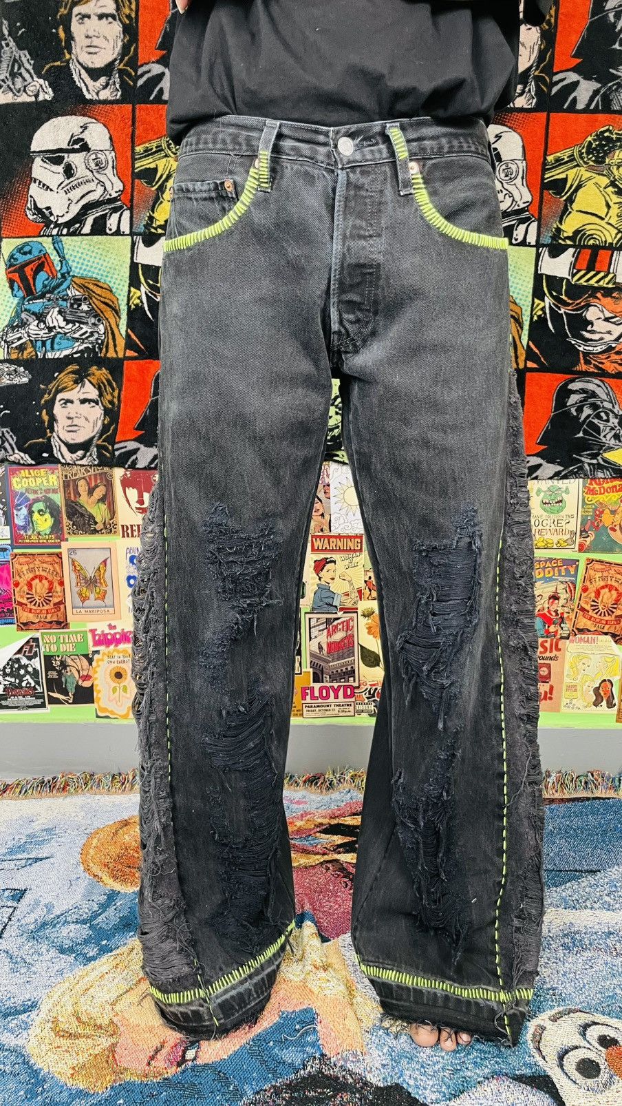 Levi's Reworked 1of1 levis crazy distressed denim Size US 32 / EU 48 - 1 Thumbnail