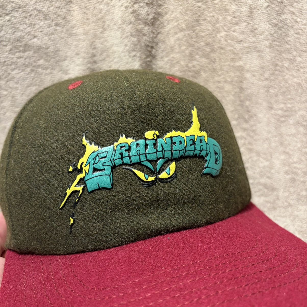 Brain Dead Vintage Brain Dead Wool Hat StrapBack Cap Logo Spell Out Size ONE SIZE - 3 Thumbnail