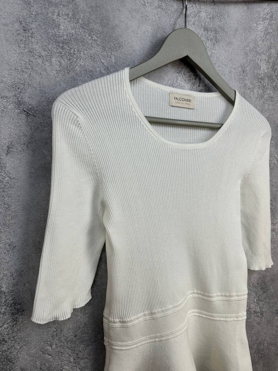 Other Falconeri Ribbed Knit Peplum Top 3/4 Sleeve Luxury Size M / US 6-8 / IT 42-44 - 4 Thumbnail