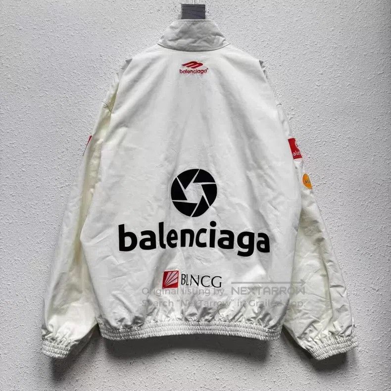 Balenciaga Balenciaga White Racing LOGO Embroidered Zipper Windbreake Size US XS / EU 42 / 0 - 5 Thumbnail