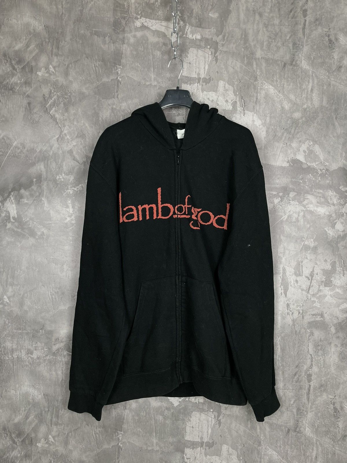Band Tees × Vintage Vintage Lamb of God Skull Big Logo Grunge Y2K Hoodie Size US L / EU 52-54 / 3 - 7 Thumbnail