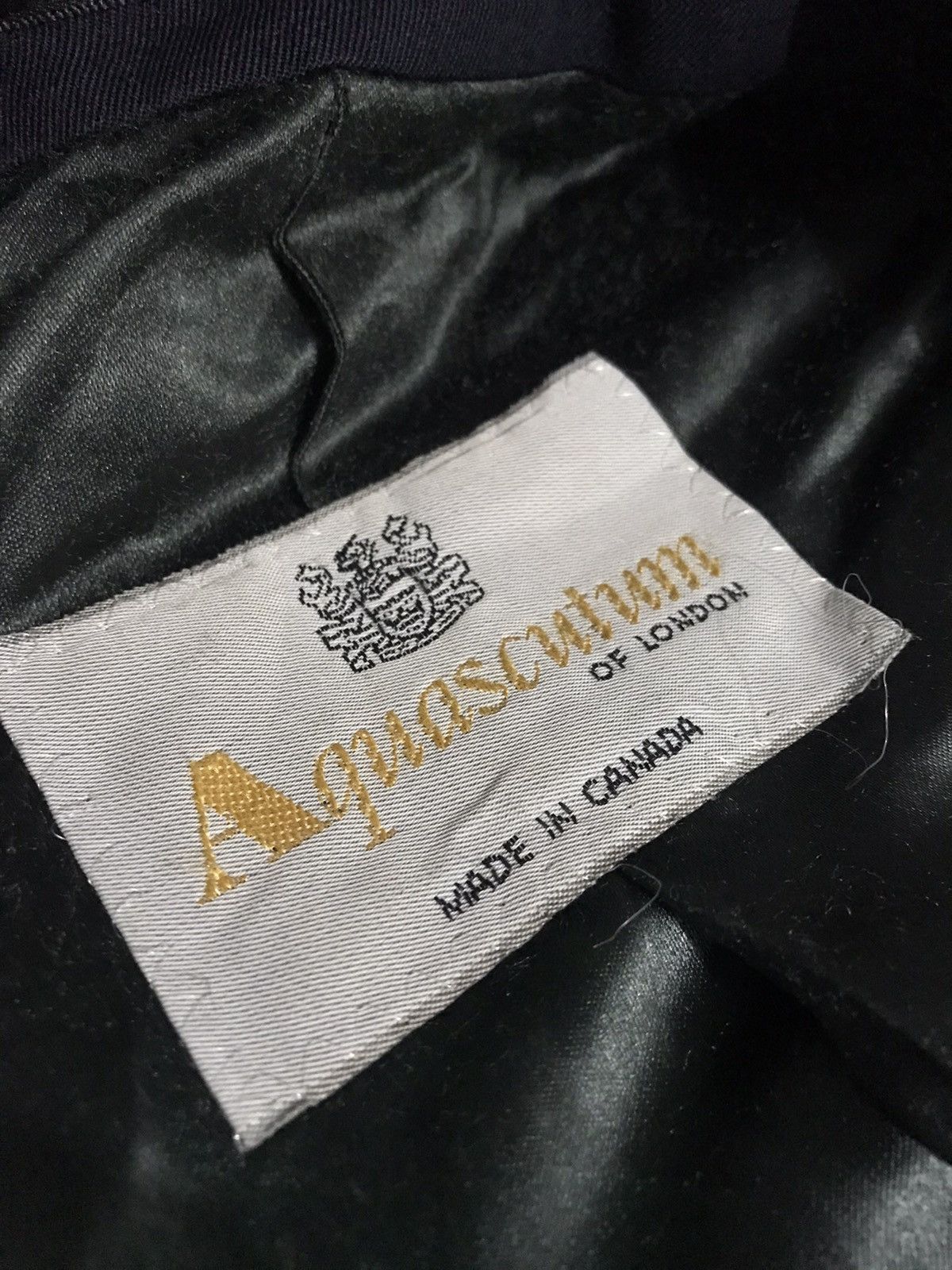 navy blue AQUASCUTUM wool raincoat
