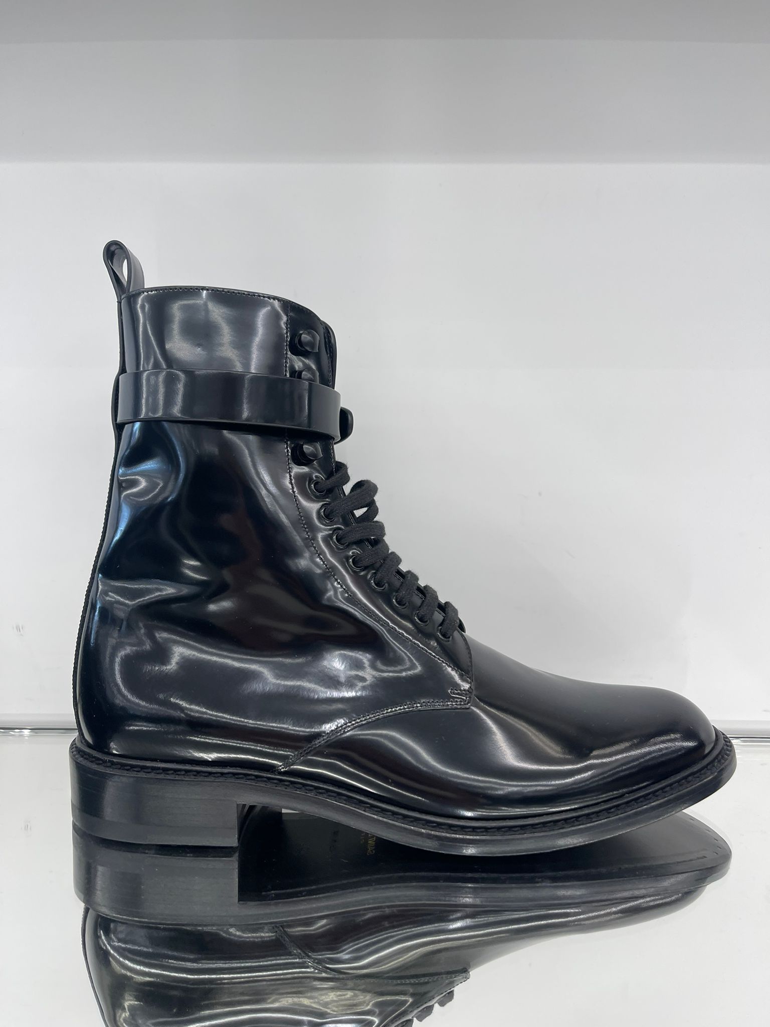 Saint Laurent Paris Army Laced Boots in Glazed Leather Size US 11 / EU 44 - 1 Thumbnail