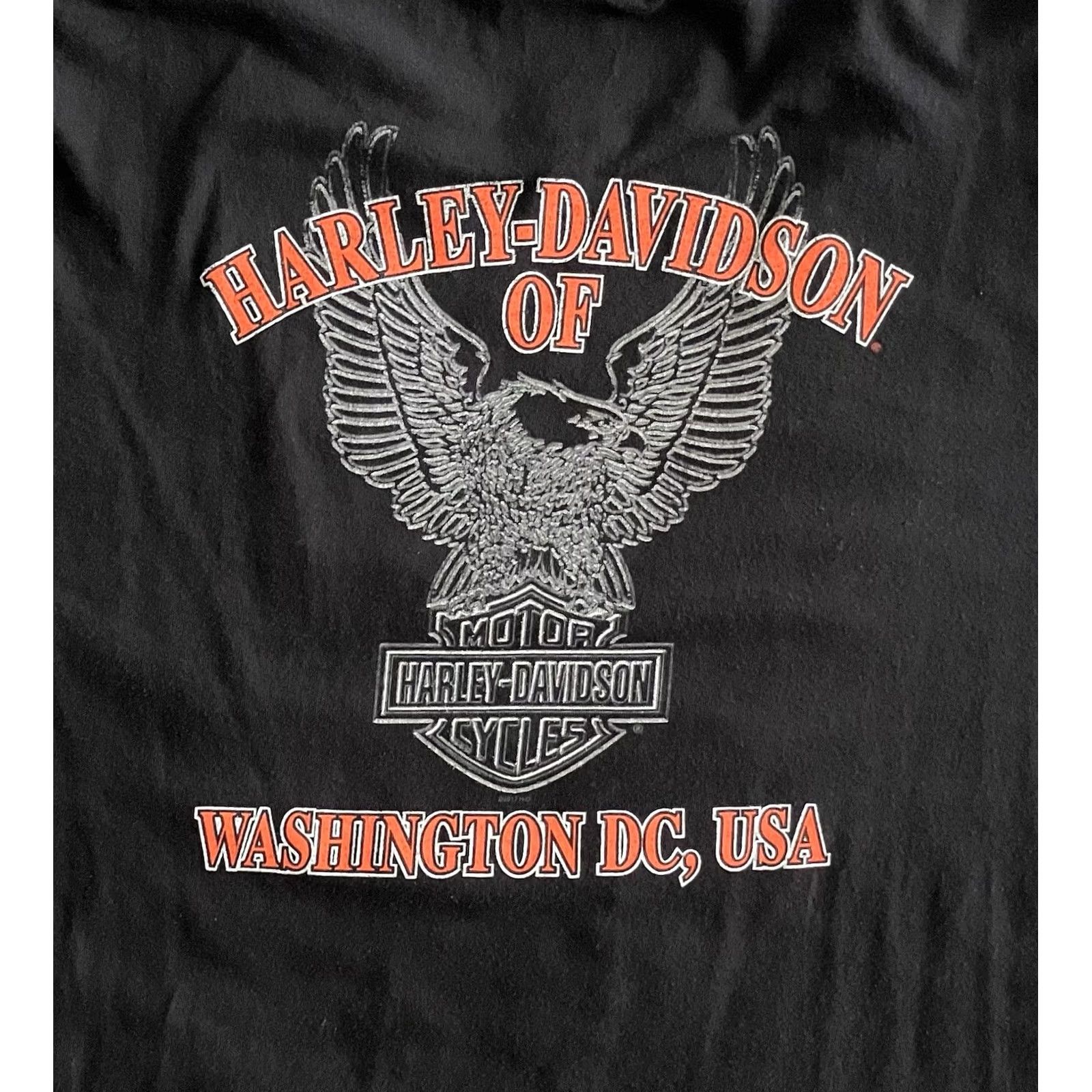 Harley Davidson Harley-Davidson Eagle Print T-Shirt Adult XL Black | Men | Short Sleeve Crew Neck Cotton Logo Graphic Size US XL / EU 56 / 4 - 2 Thumbnail