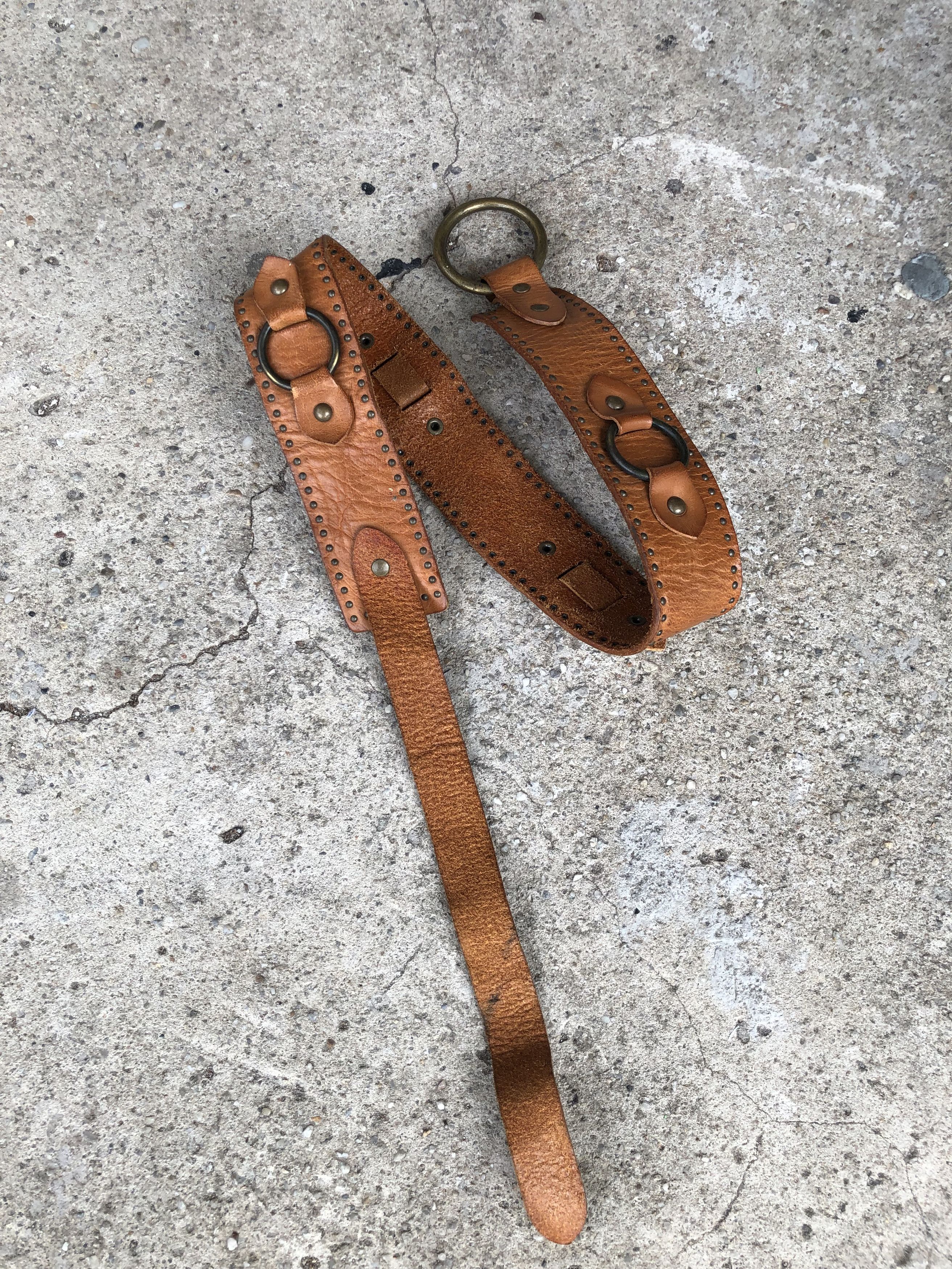 If Six Was Nine × KMRii × Le Grande Bleu (L.G.B.) Vintage Cowboy Studed Genuine Leather belt Size ONE SIZE - 4 Thumbnail