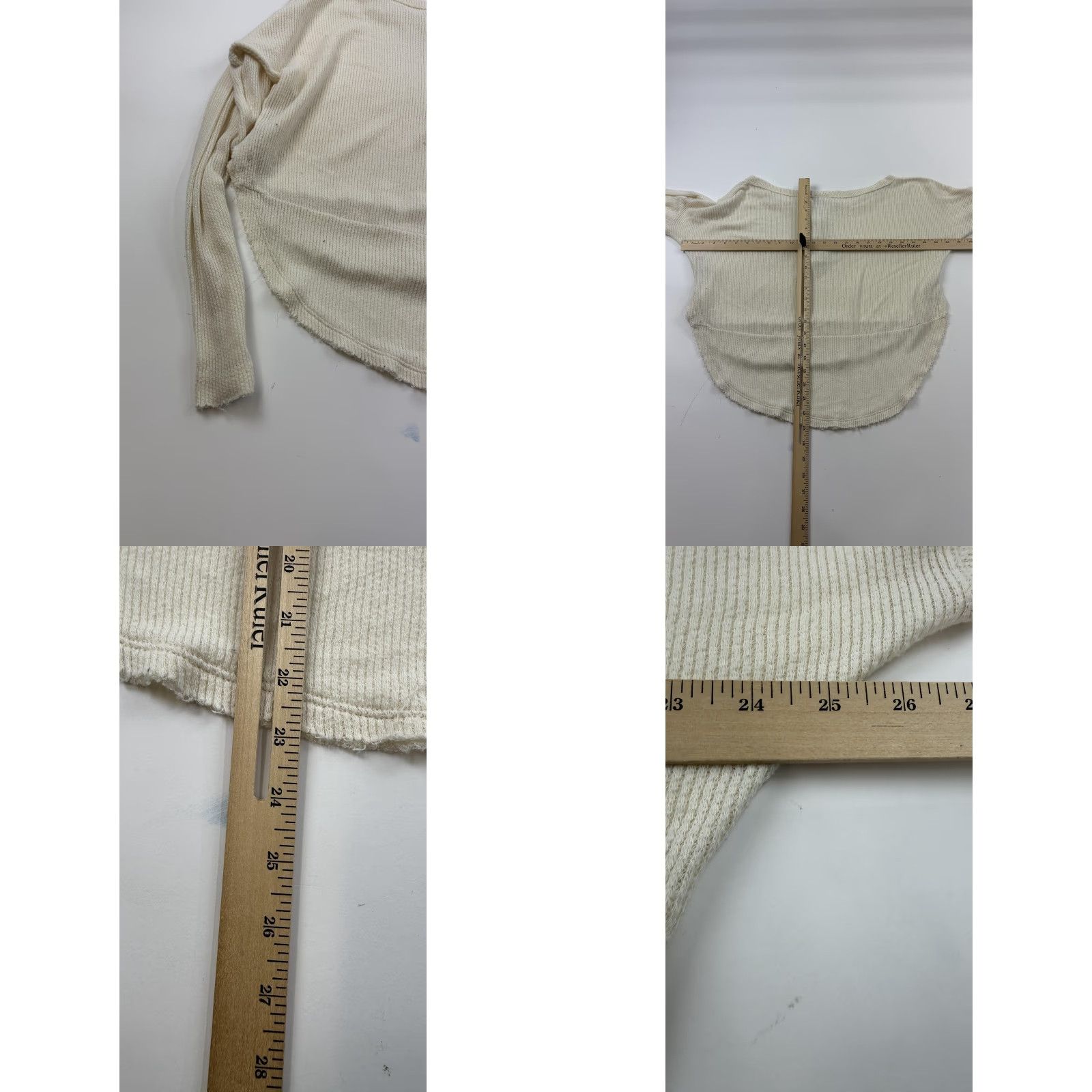Vintage Out From Under Sweater Womens Small Ivory Waffle Knit Cropped Henley Long Sleeve Size S / US 4 / IT 40 - 8 Thumbnail