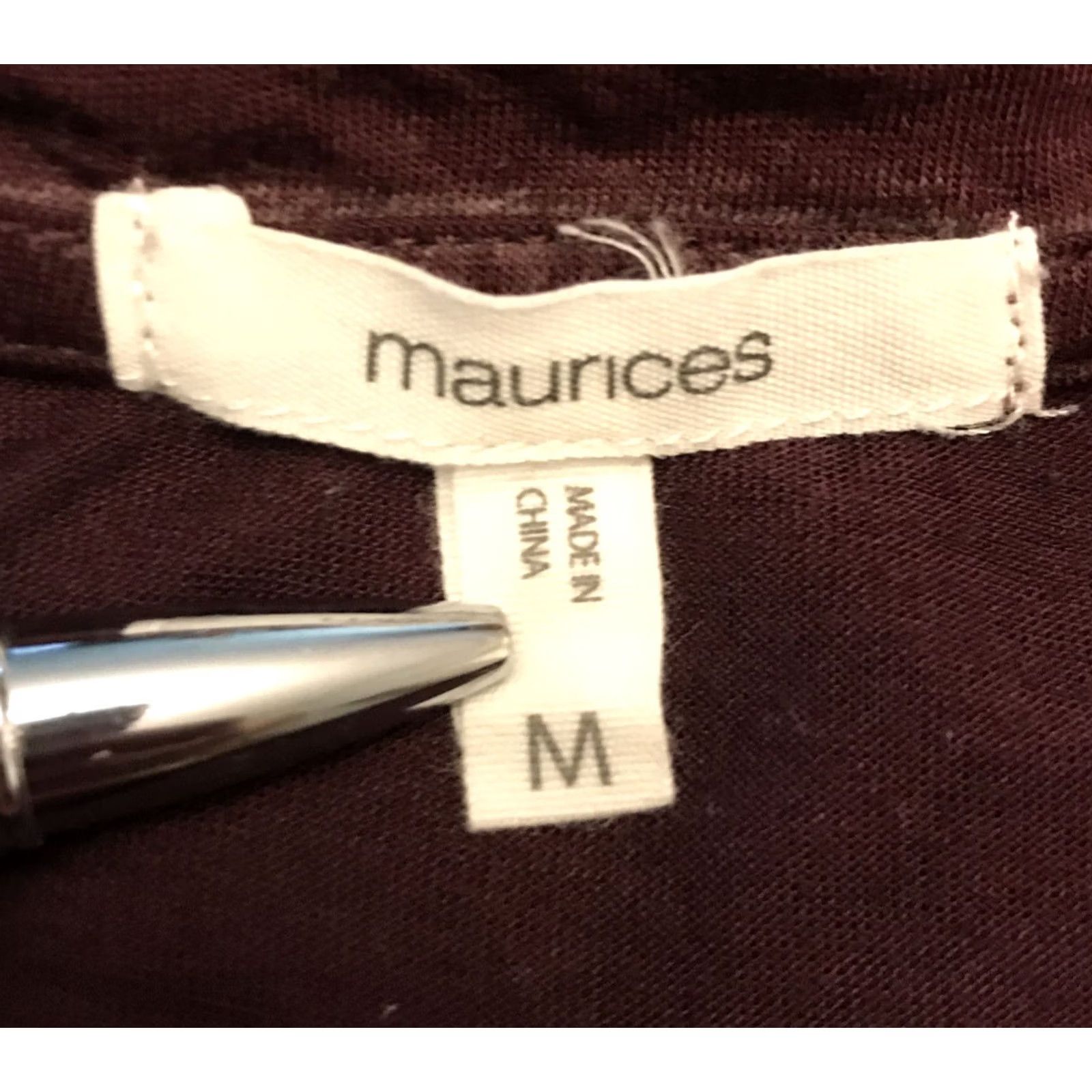 Vintage Maurices Shirt M Maroon WINE bottle Graphic Tee Stretch S/S semi-sheer 1050 Shirt Women Adults Size M / US 6-8 / IT 42-44 - 3 Thumbnail