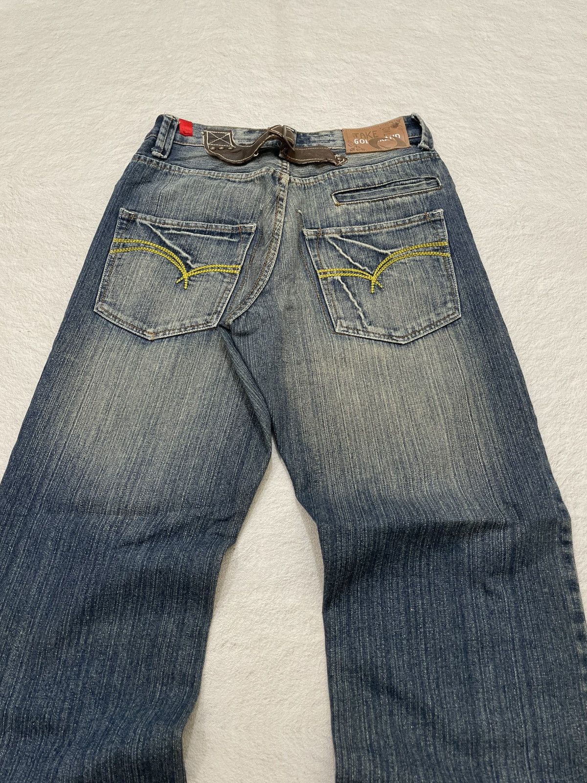 Japanese Brand 2000s Take Two Japan Bootcut Mudwash Denim Y2K Size US 28 / EU 44 - 6 Thumbnail