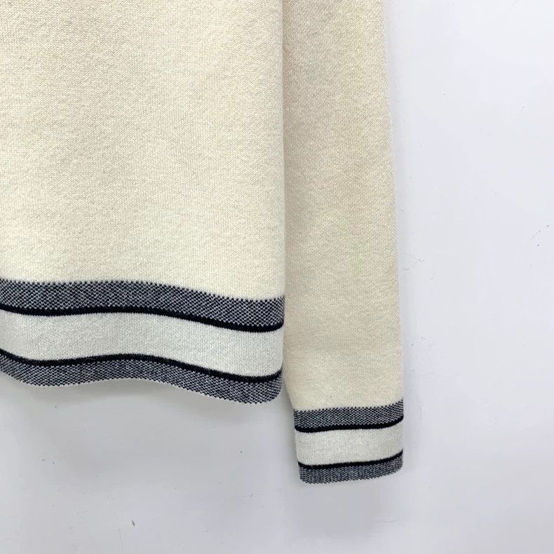 Dior Dior Beige striped letter inlaid cashmere round-neck long- Size XS / US 0-2 / IT 36-38 - 4 Thumbnail
