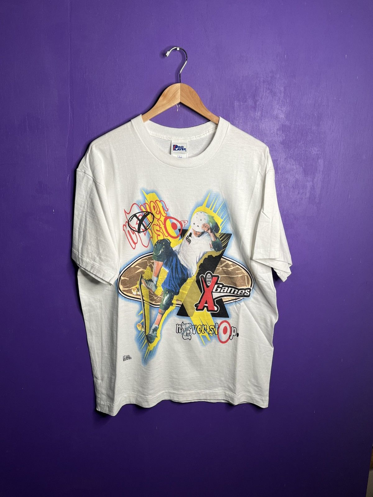 Pro Player × Vintage Vintage 90s Pro player X Games skateboarding t-shirt Size US XL / EU 56 / 4 - 1 Thumbnail