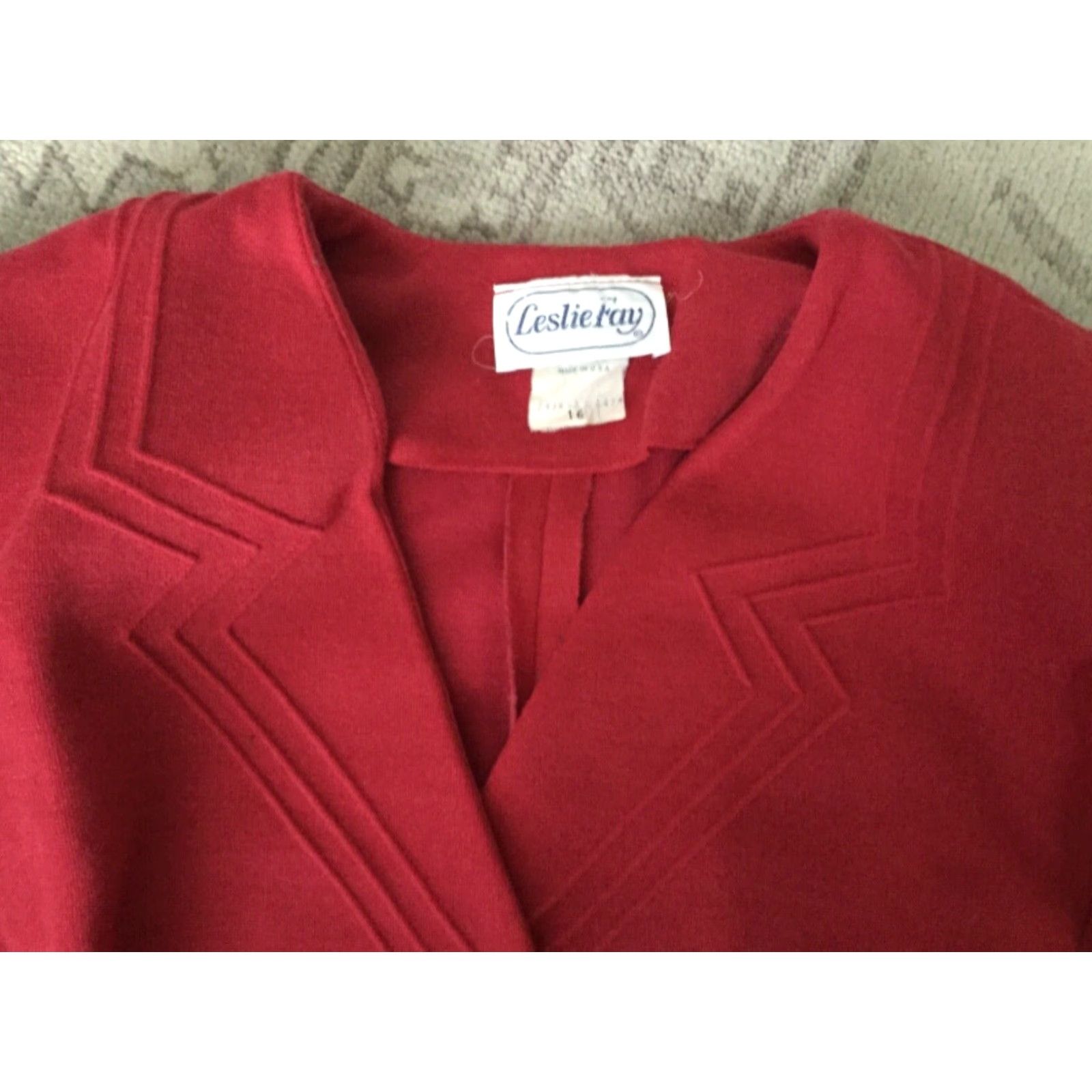 Vintage VINTAGE Leslie Fay Red Pencil Skirt Suit Size 16 Tailored Womens Size 38" / US 16 / IT 52 - 3 Thumbnail