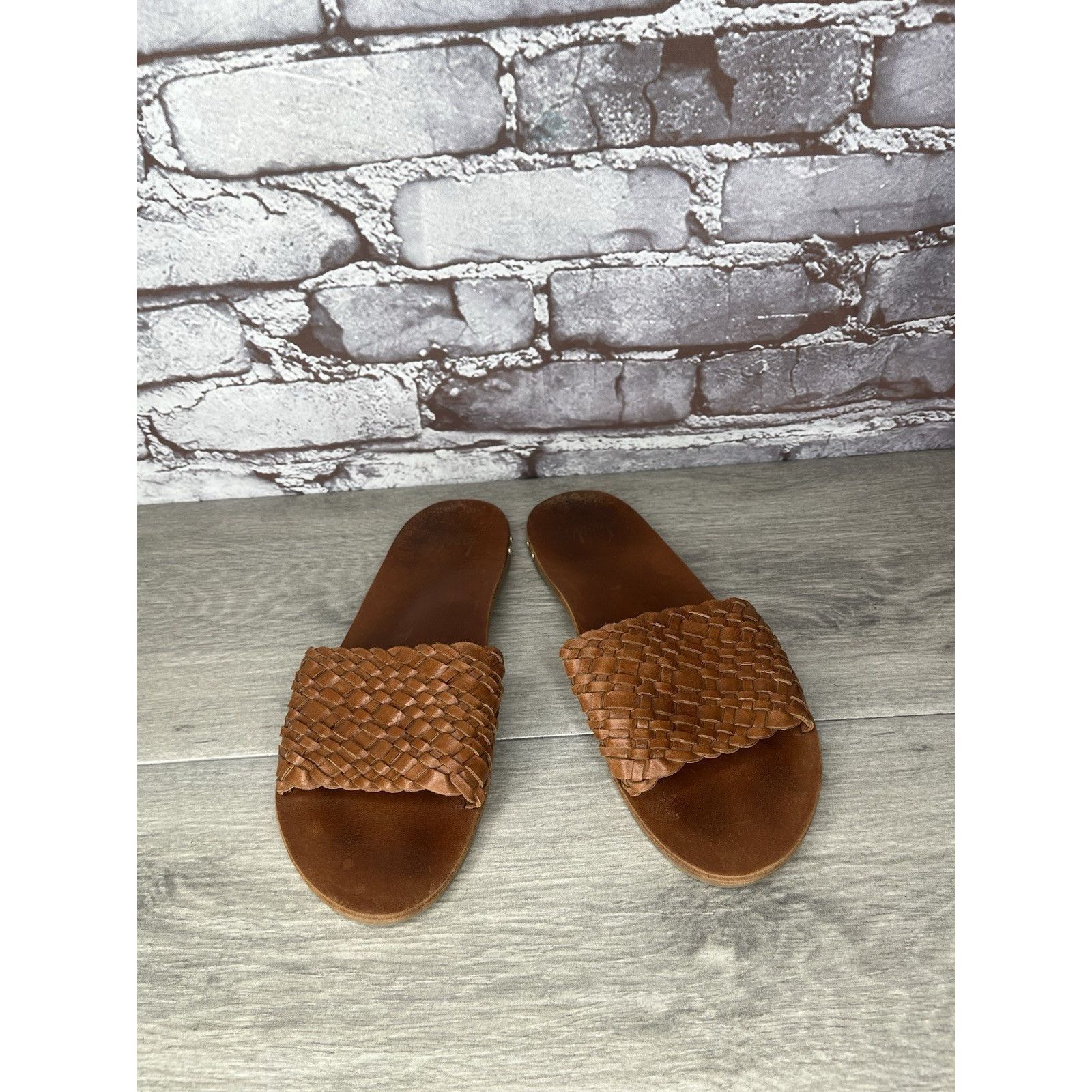 beek Beek Fairy Woven Brown Leather Weaves Flats Slides Sandals W Size US 8 / IT 38 - 10 Thumbnail