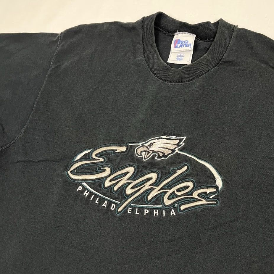 Pro Player VINTAGE Philadelphia Eagles Shirt Mens Large Black 90s Pro Player Embroidered Logo Short Sleeve Crew Neck Size US L / EU 52-54 / 3 - 2 Thumbnail