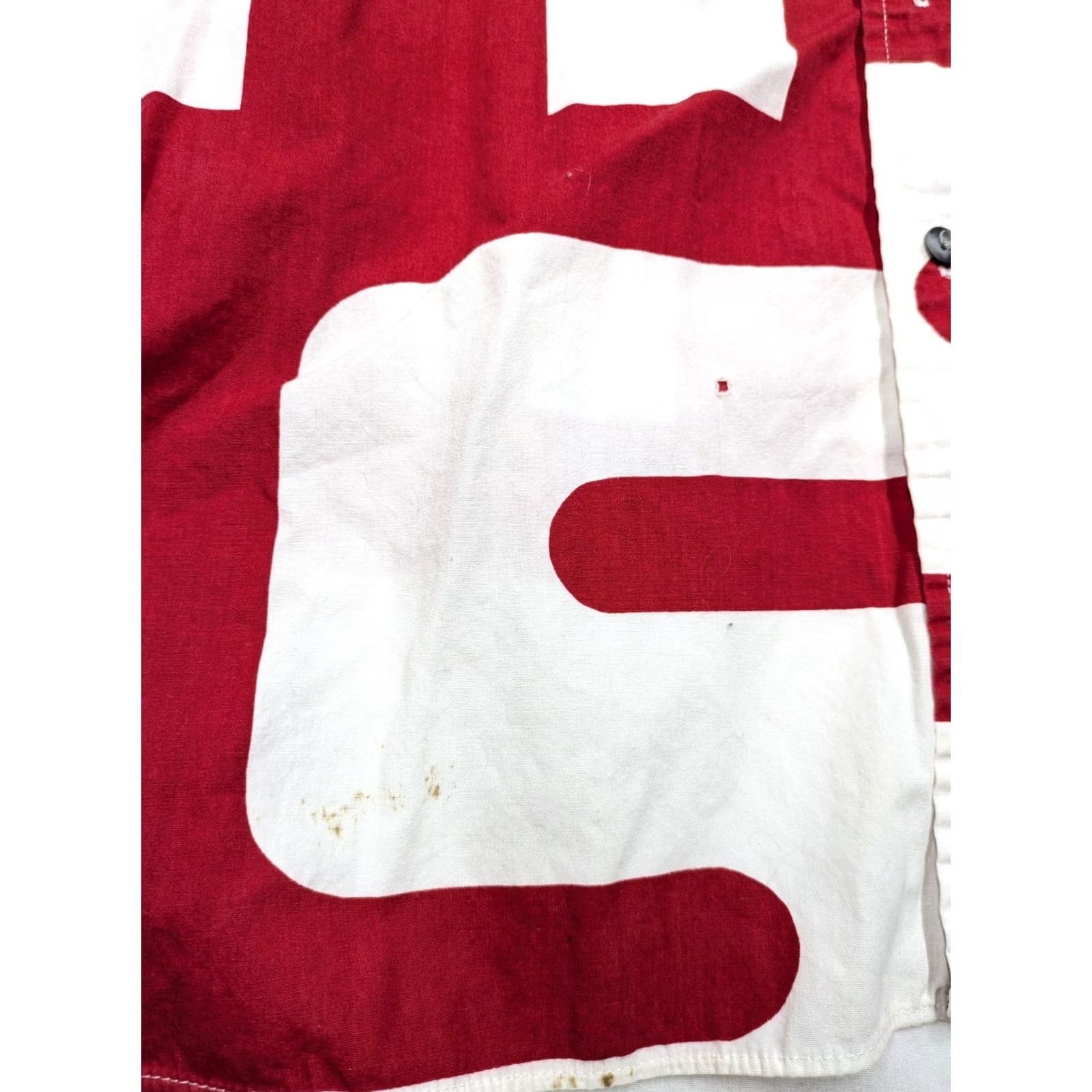 Perry Ellis VINTAGE Perry Ellis Shirt Men Large All Over Print Button Abstract 90s Red White Size US L / EU 52-54 / 3 - 6 Thumbnail