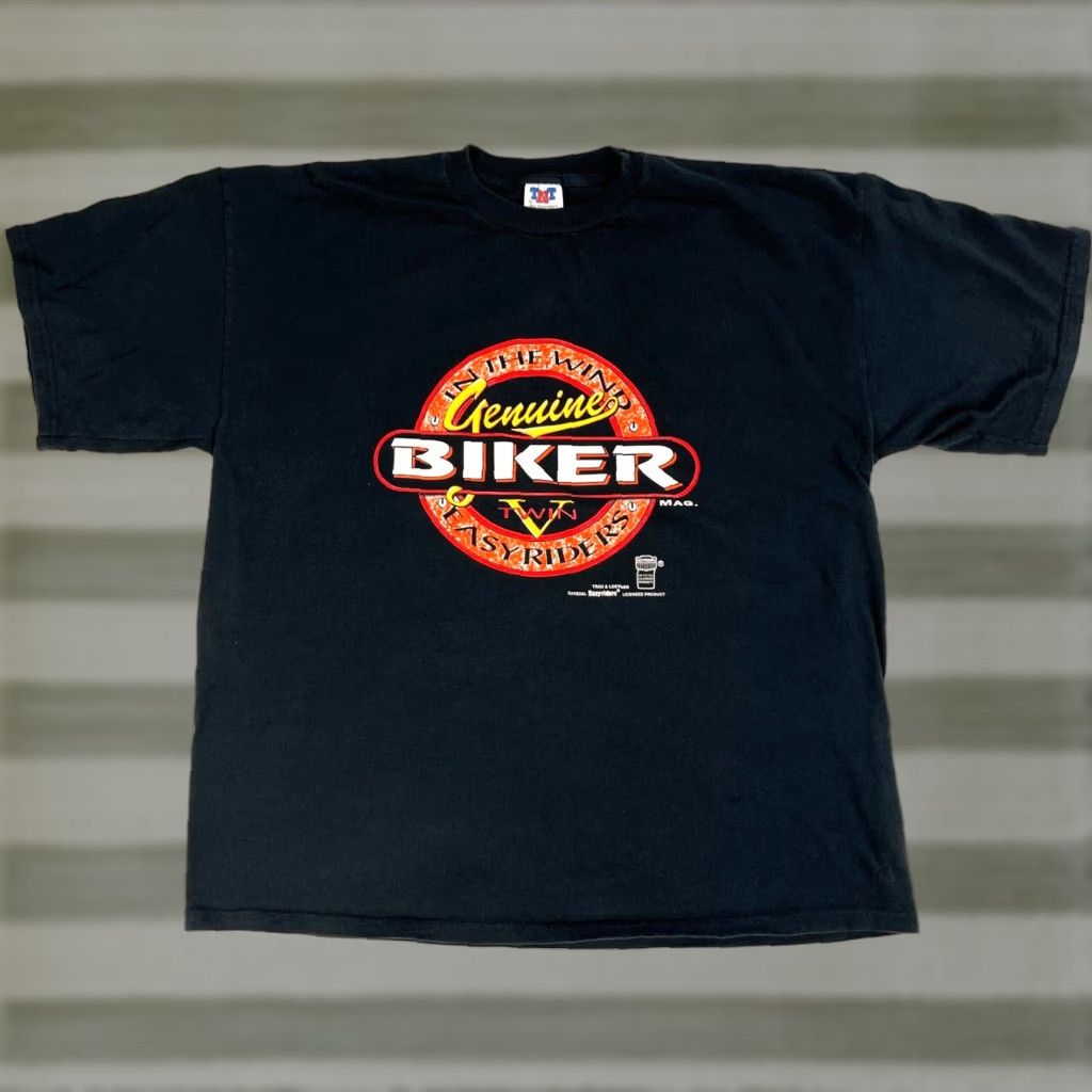 Vintage VINTAGE Trau & Loevner Survivors Genuine Biker T-Shirt Sz 3XL Black Cotton Men's Short Sleeve Crew Neck Double-Sided Size US XXL / EU 58 / 5 - 1 Thumbnail