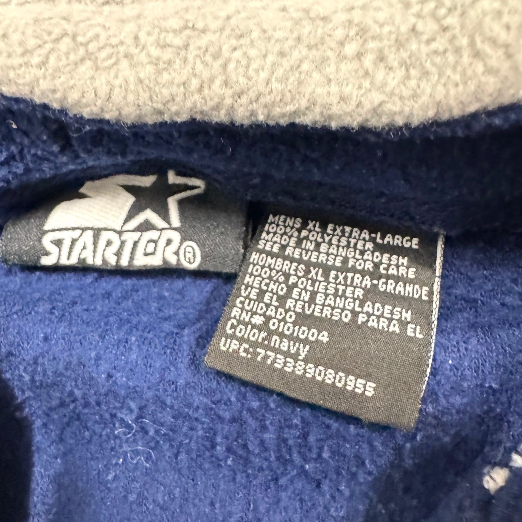 Starter VTG Starter Vest Mens XL Blue 90s Hooded Fullzip Jacket Gray Y2K Cotton Windbreaker Polyester Shirt? Size US XL / EU 56 / 4 - 2 Thumbnail