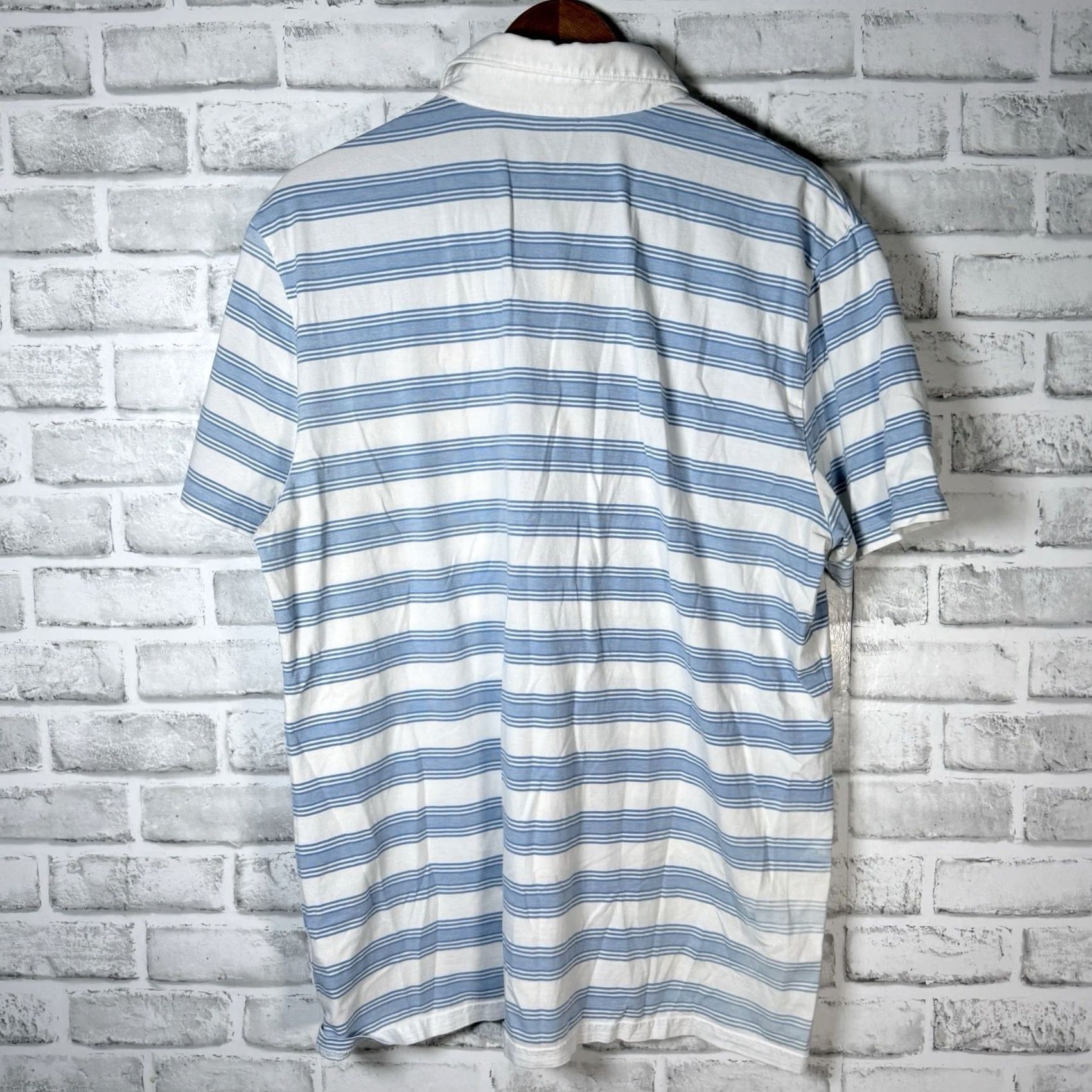 Vintage Criquet Slim Fit Polo Shirt Mens Size XL Blue Striped Cotton Blend Pima Slimming Size US XL / EU 56 / 4 - 5 Thumbnail