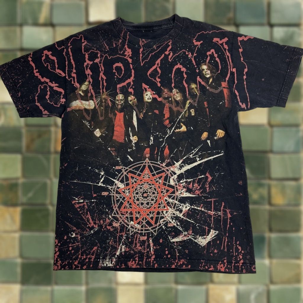 Vintage VINTAGE Slipknot T-Shirt Black Crew Neck Short Sleeve Men M Graphic Print 90s Music Size US M / EU 48-50 / 2 - 1 Thumbnail