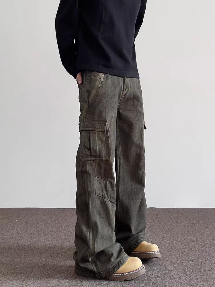Japanese Brand × Jean Vintage Dirty Dye Workwear Aged Micro Flare Jeans Size US 30 / EU 46 - 3 Thumbnail