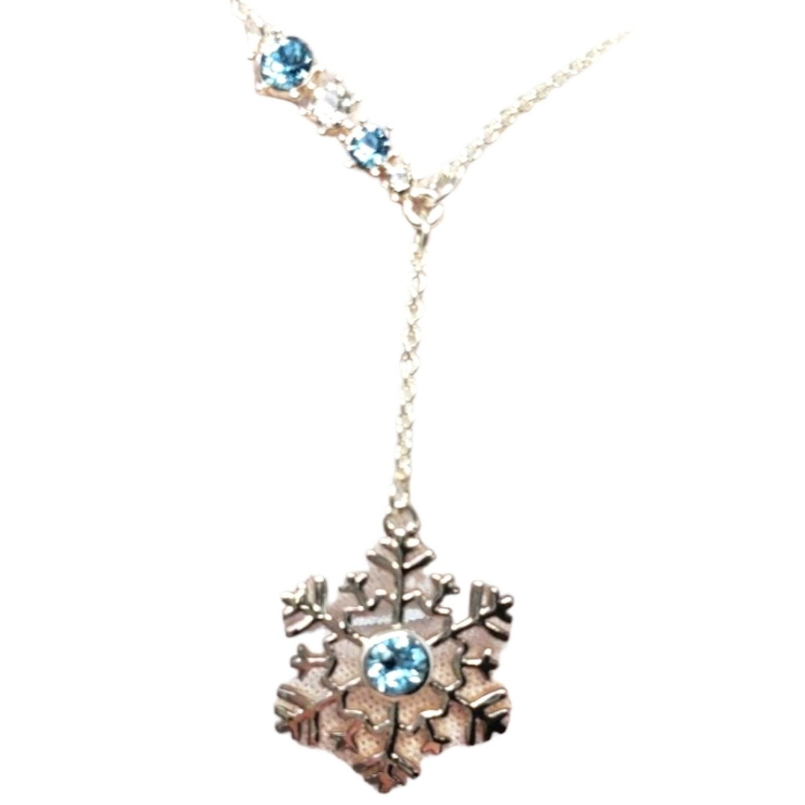 Disney Disney Frozen Snowflake Necklace with Blue Rhinestone Size ONE SIZE - 1 Thumbnail