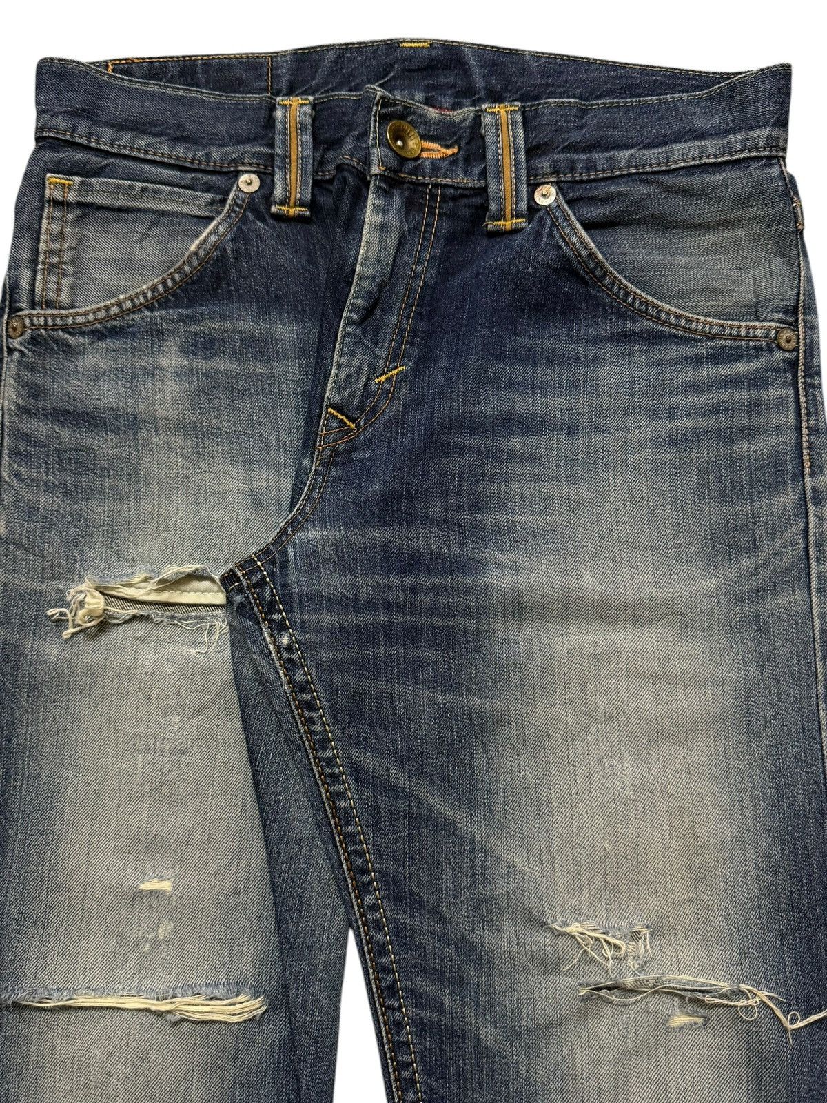 Edwin Vintage 90s Edwin XV Blue Faded Wash Distressed Straight Leg Size US 32 / EU 48 - 3 Thumbnail