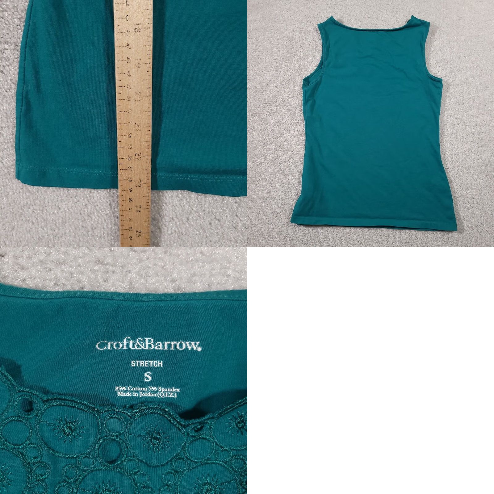 Croft & Barrow Croft & Barrow Shirt Women's Small Green Eyelet Sleeveless Tank Top Boho Stretch Size S / US 4 / IT 40 - 8 Thumbnail