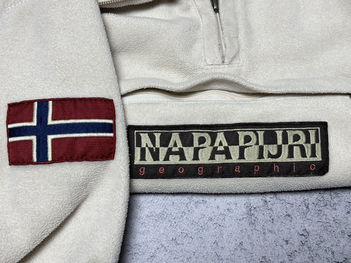Napapijri × Vintage Vintage Napapijri Big Logo Fleece Anorak Size M / US 6-8 / IT 42-44 - 4 Thumbnail