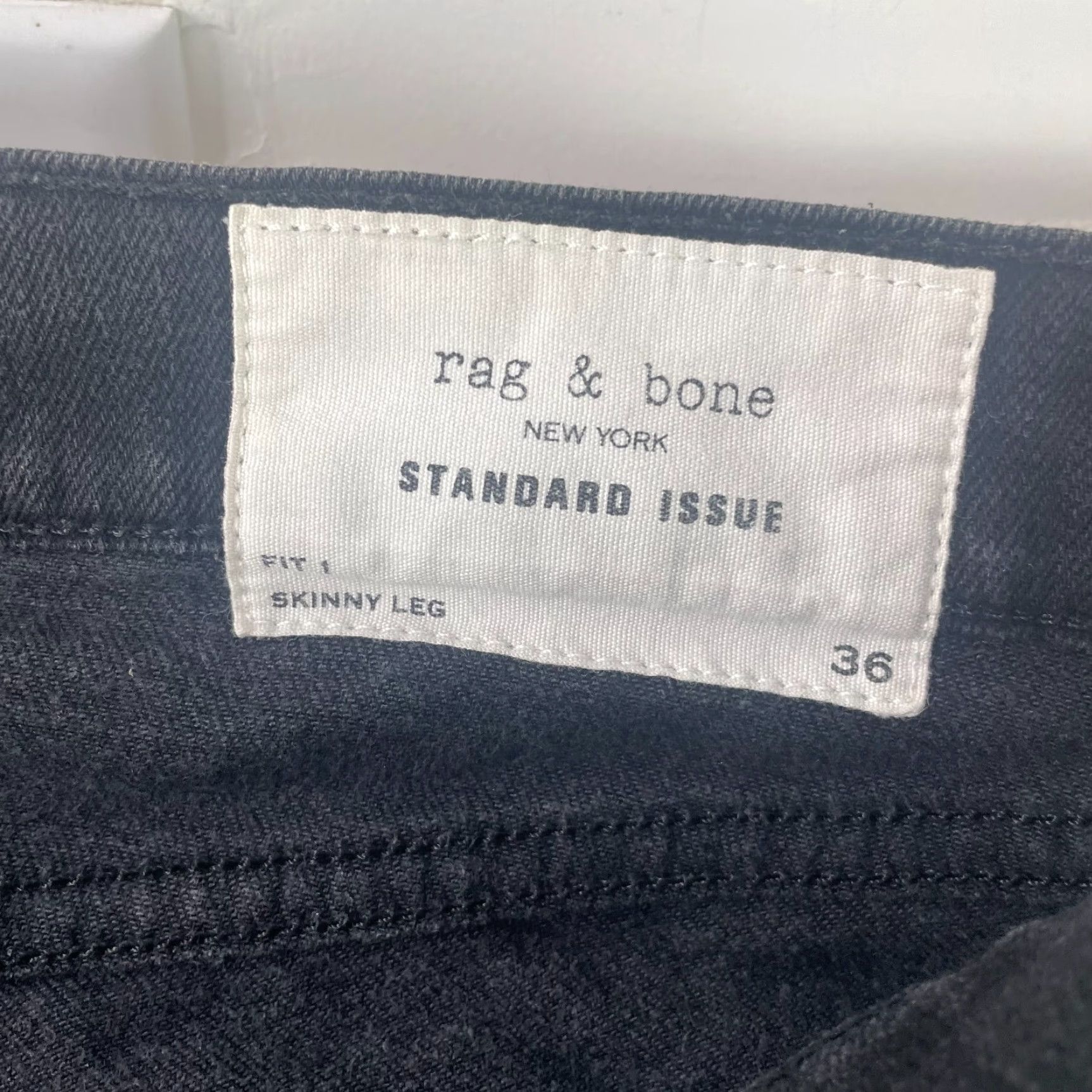 Rag & Bone Rag & Bone Jeans Men 36x33 Black Fit 1 Skinny Leg Button Fly Designer Denim USA Slim Rise Mid 36 in Inseam 33 in 5-Pocket Mens Denim Shirt? Size US 36 / EU 52 - 4 Thumbnail