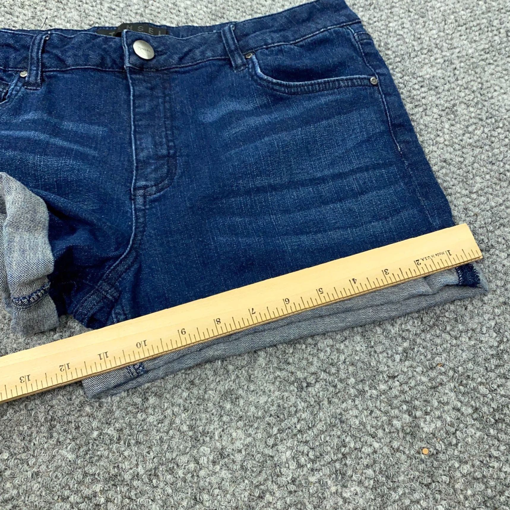 Denime Stitch Fix Tinsel Jeans Shorts Womens Size 30 Blue Denim Mid-Rise Stretch Roll Hem Size 33" - 5 Thumbnail