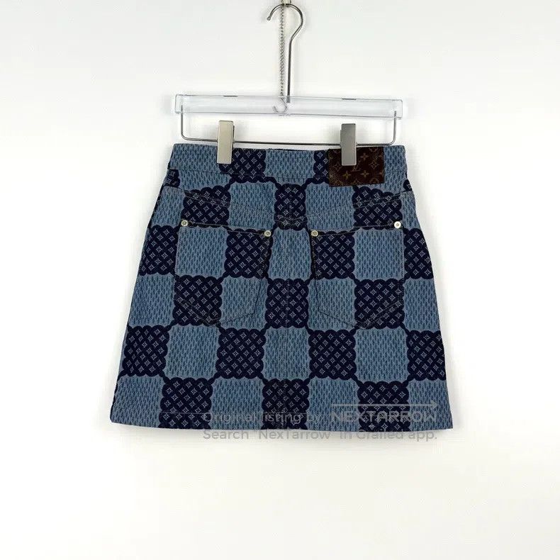 Louis Vuitton Louis Vuitton Denim blue presbyopic leather label checkerb Size 33" - 2 Thumbnail