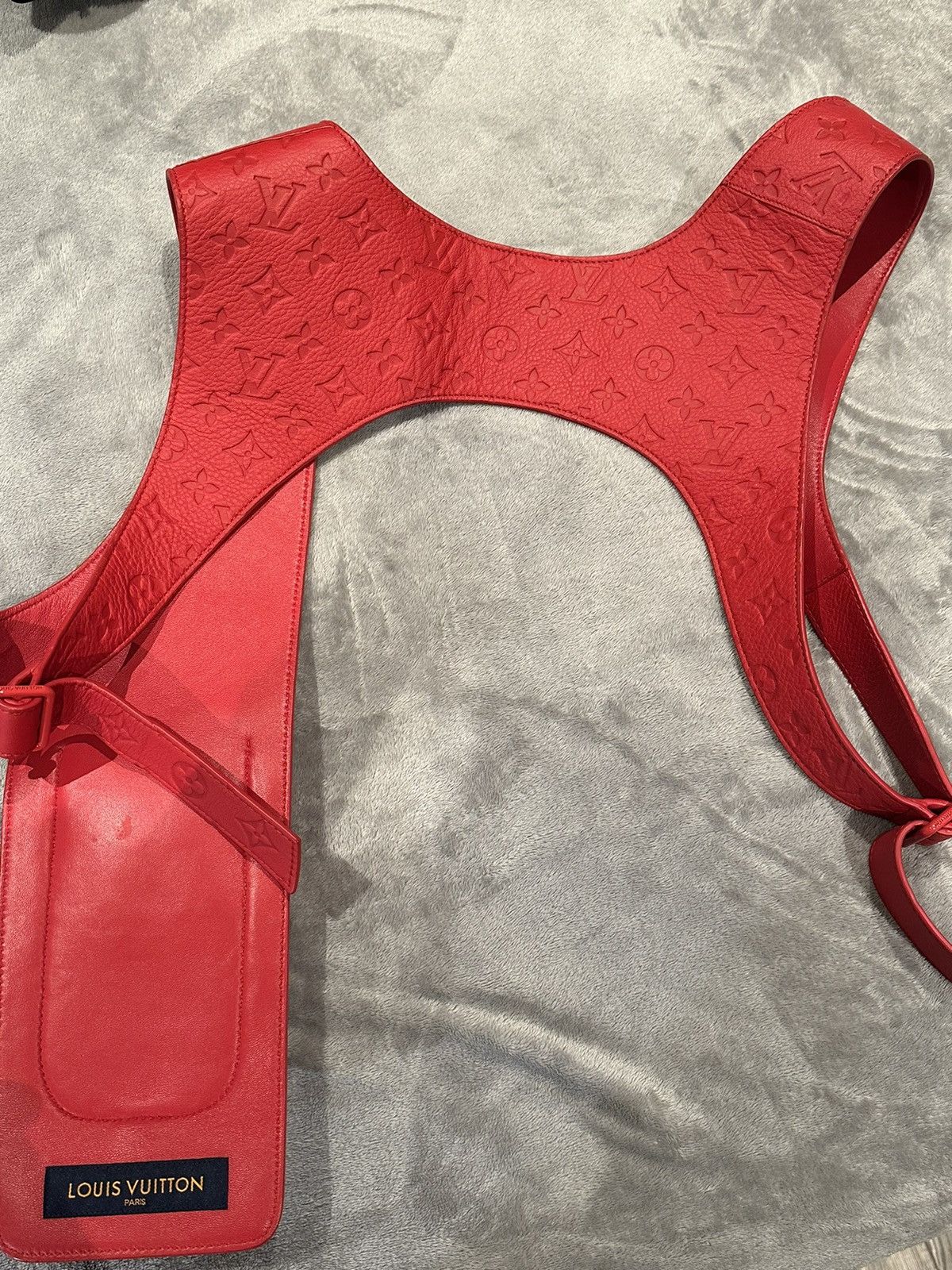 Louis Vuitton × Virgil Abloh Louis Vuitton Leather Red Vest Mid Layer Size US S / EU 44-46 / 1 - 5 Thumbnail