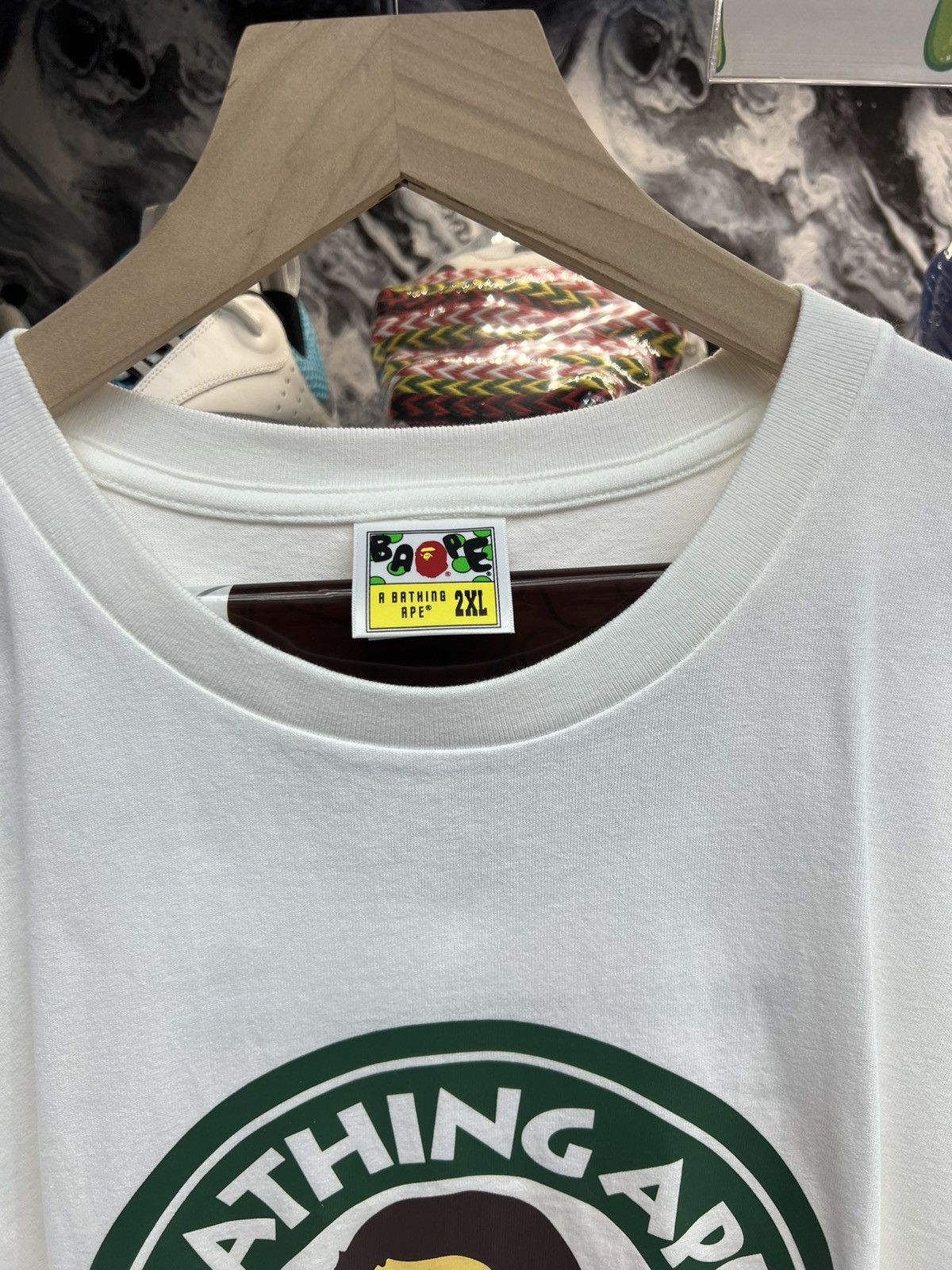 Bape Bape Busy Work Round Green Tee Size US XXL / EU 58 / 5 - 10 Thumbnail