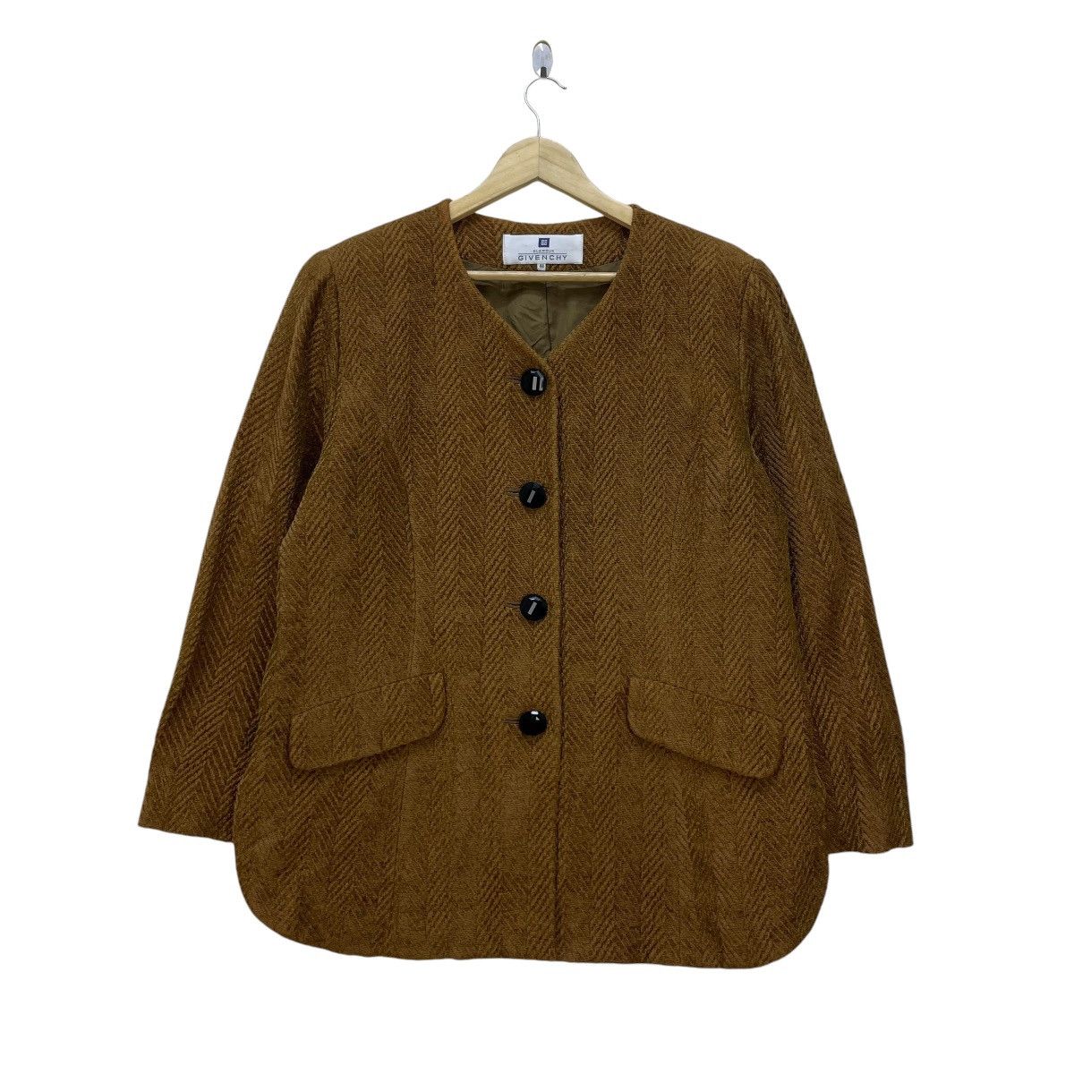 Givenchy × Vintage 💥Vintage Givenchy Collar Less Shape Pattern Jacket Size M / US 6-8 / IT 42-44 - 1 Thumbnail