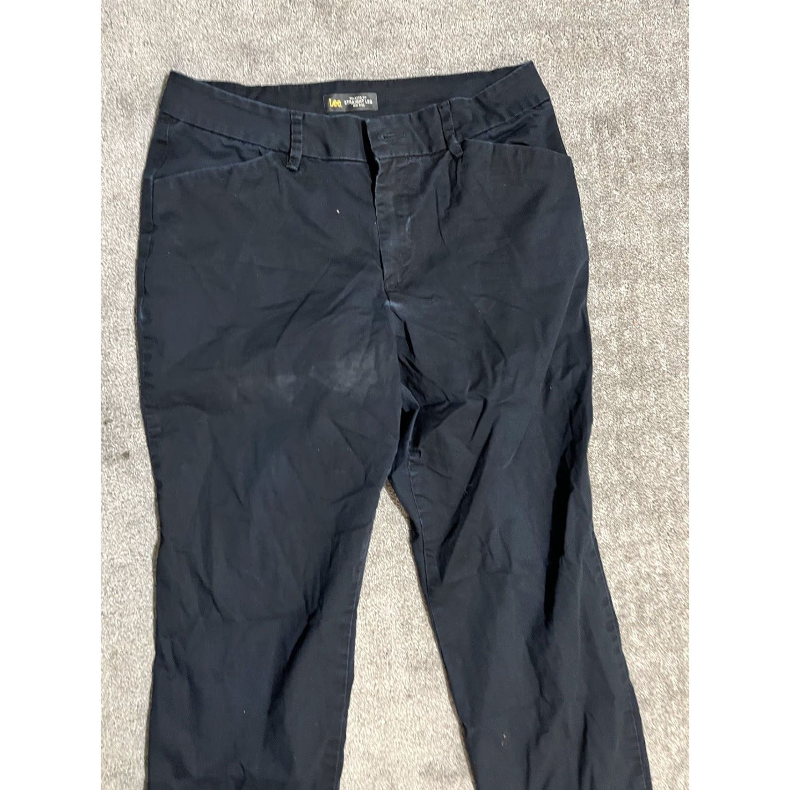 Lee LEE Women's Pant Straight Khaki All Day Mid Rise 10 Black Size 32" / US 10 / IT 46 - 2 Thumbnail