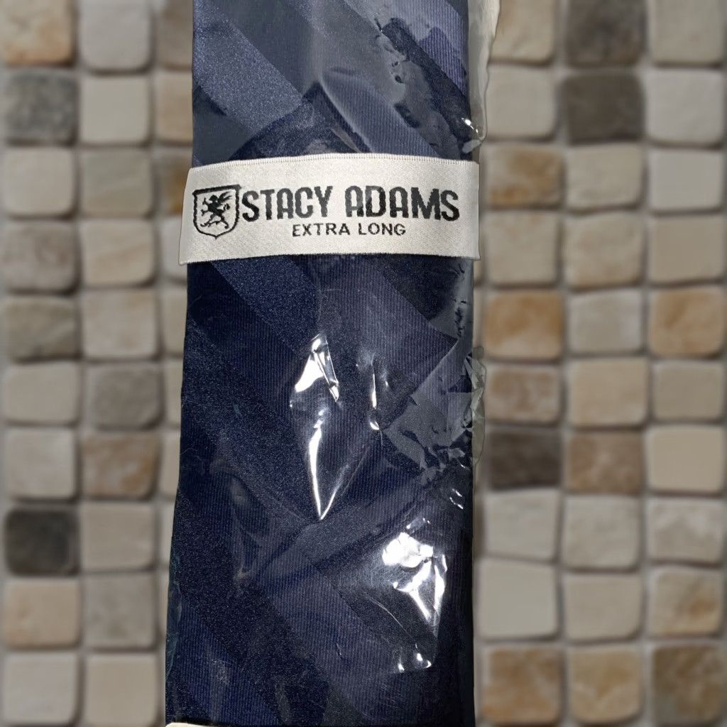 Stacy Adams Stacy Adams Necktie Handkerchief Set 100% Silk Blue NEW 58.5" Long x 3.25" Wide Striped Silk Tie Hanky Set Men's Accessories Size ONE SIZE - 1 Thumbnail