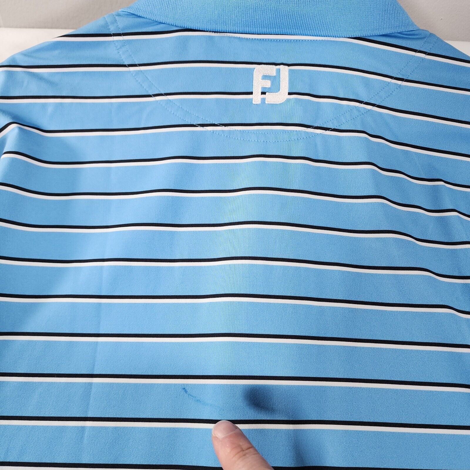 Footjoy FootJoy M Blue, Black, and White Stripped Polo Golf Shirt Size US M / EU 48-50 / 2 - 3 Thumbnail