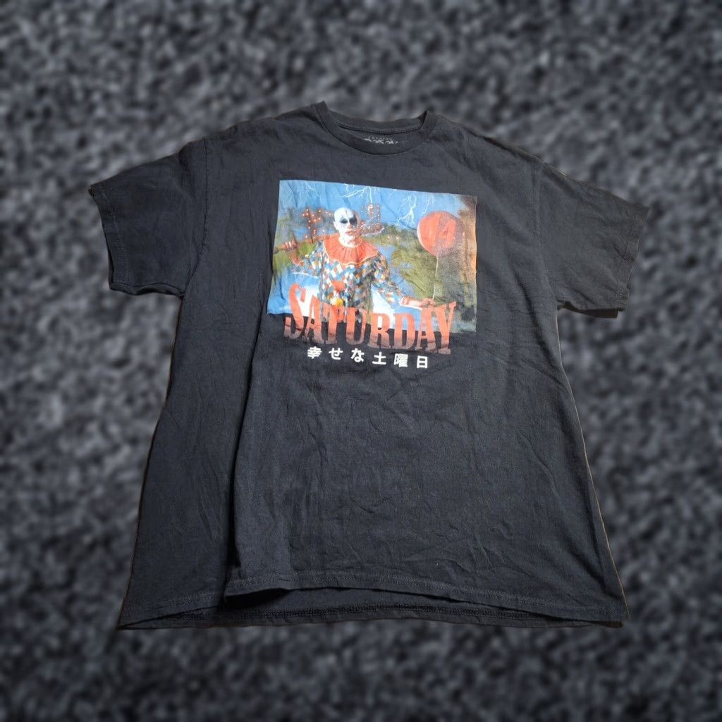 Vintage Popular Poison Happy Saturday The 14th Funny Clown Black Cotton T Shirt Mens L Size US L / EU 52-54 / 3 - 1 Thumbnail
