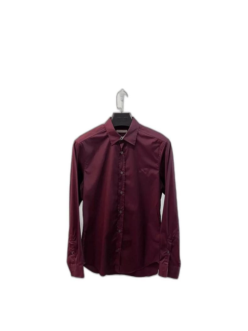 Burberry Burberry Burgundy Long Sleeve Shirt Size US S / EU 44-46 / 1 - 1 Thumbnail