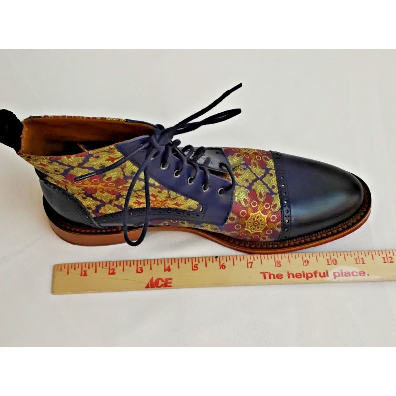 TAFT Taft Jacquard Kashmir Boots Men's EU 41 US 8.5 Blue Leather Size US 8.5 / EU 41-42 - 13 Thumbnail