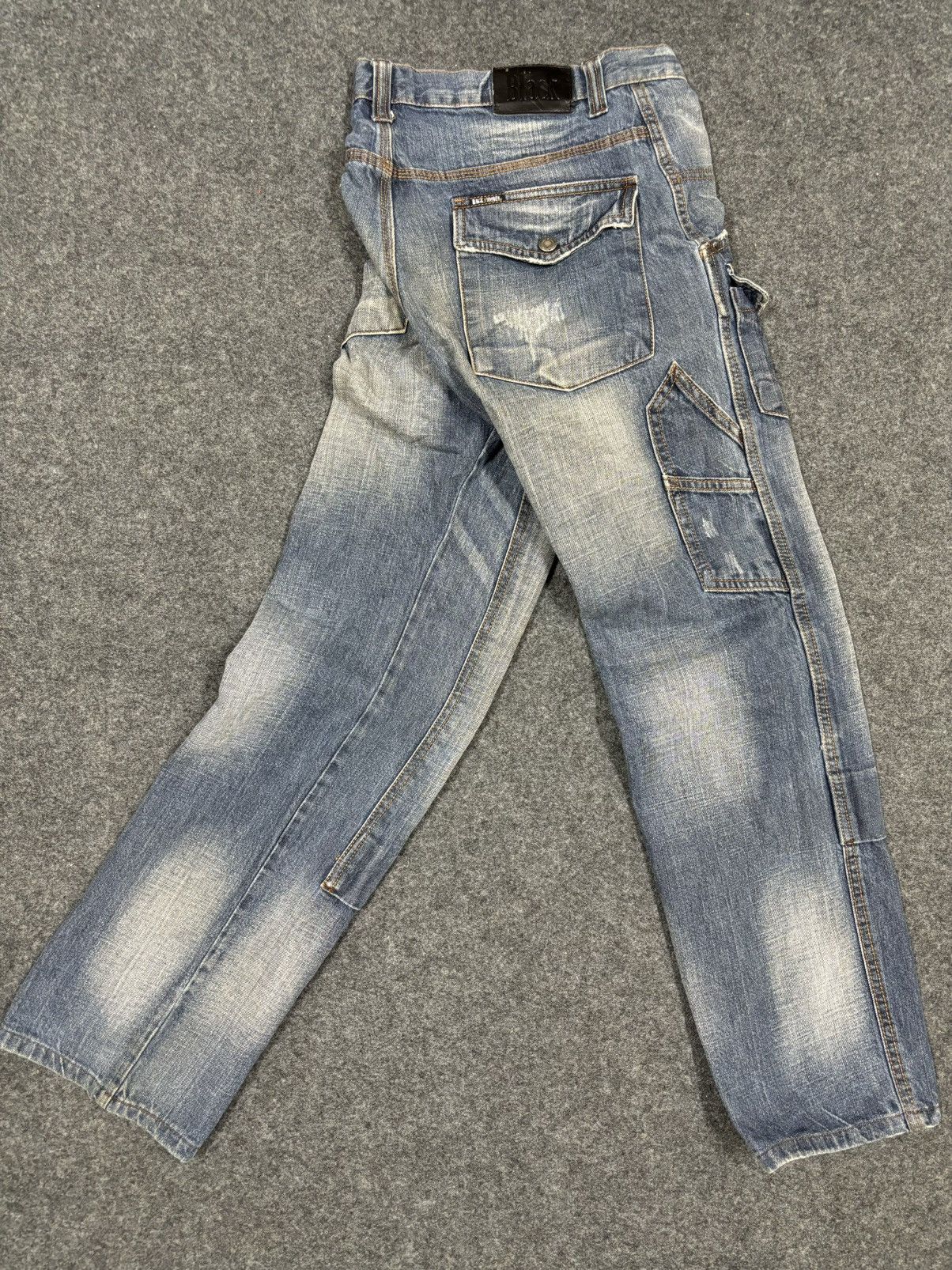 Japanese Brand 💥Sick 90s💥Rare Back Number 7 Pocket Double Knee Denim F932 Size US 30 / EU 46 - 3 Thumbnail