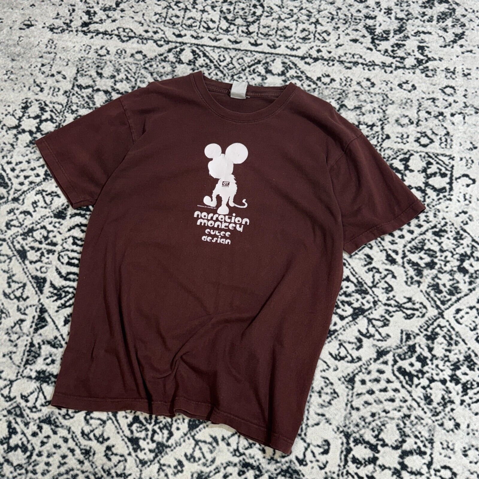 Vintage Vintage Brown Cotton T-Shirt Size M Cute Monkey Design Y2K Size US M / EU 48-50 / 2 - 2 Thumbnail