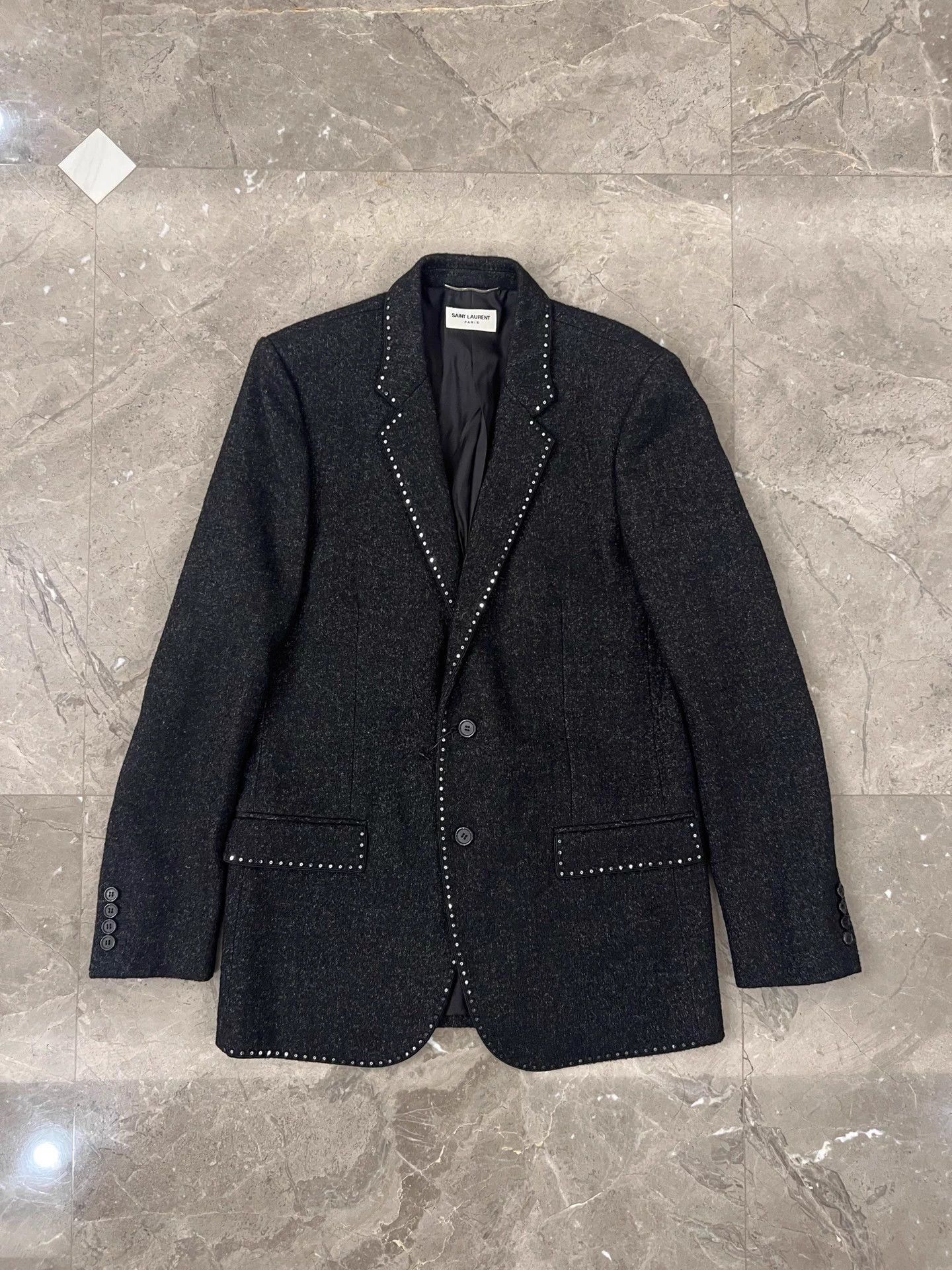 Saint Laurent Paris Saint Laurent SLP beaded sequined wool blazer men's 48 Size 48S - 1 Thumbnail