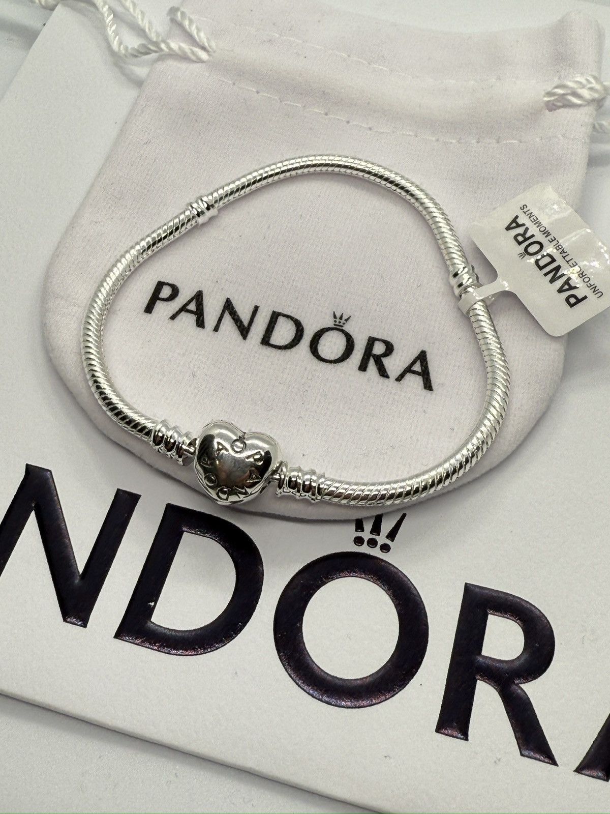 pandora Pandora Moments heart claps snake chain bracelet size 7.1 in Size ONE SIZE - 5 Thumbnail