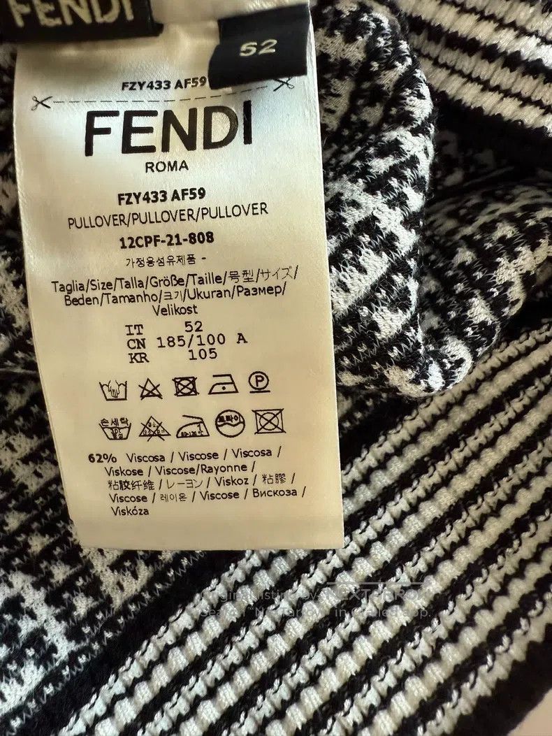 Fendi Fendi Full Print FF Round Neck Knit Sweater Size US L / EU 52-54 / 3 - 4 Thumbnail