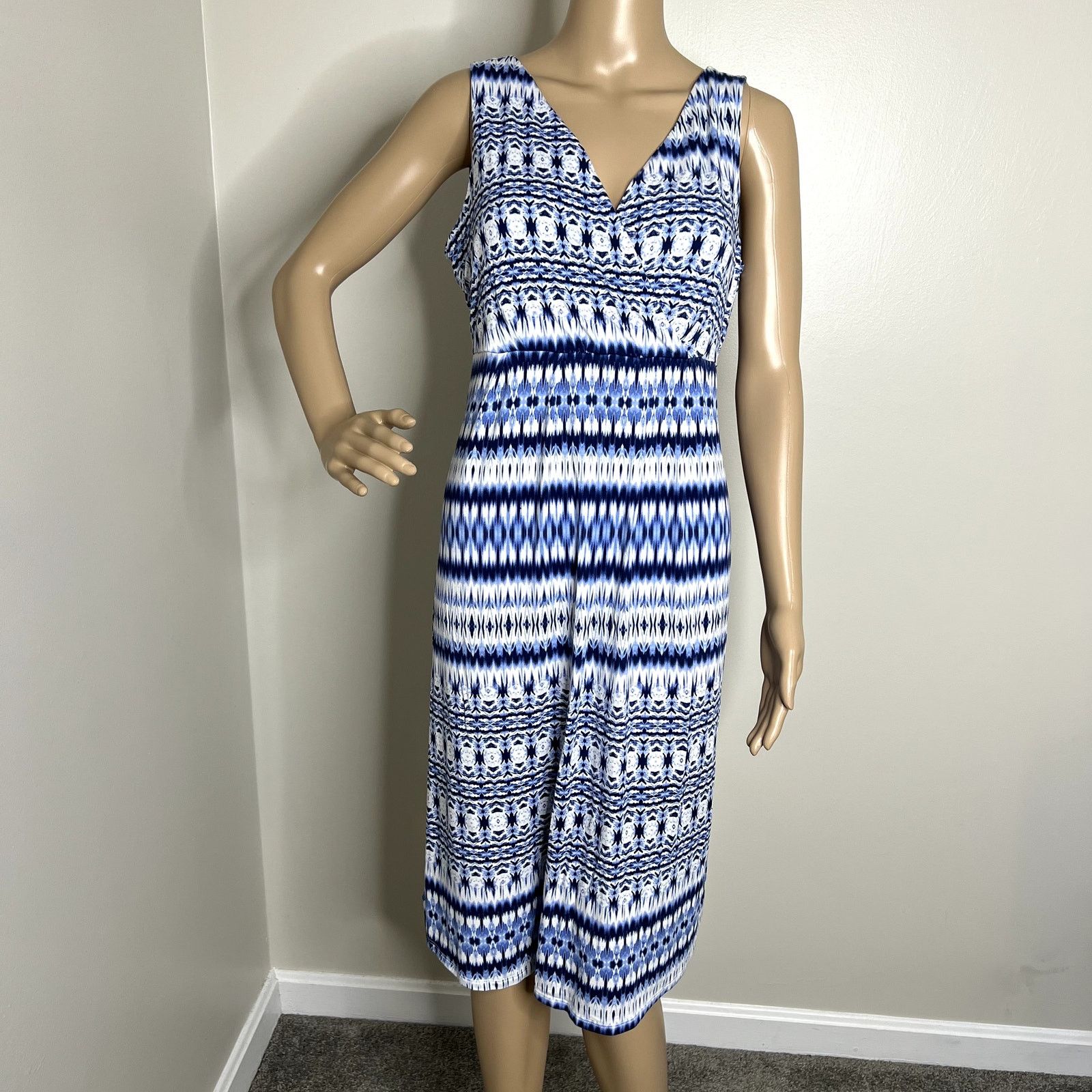Other St John's Bay Blue Striped Patterned Tank Dress Size L / US 10 / IT 46 - 7 Thumbnail